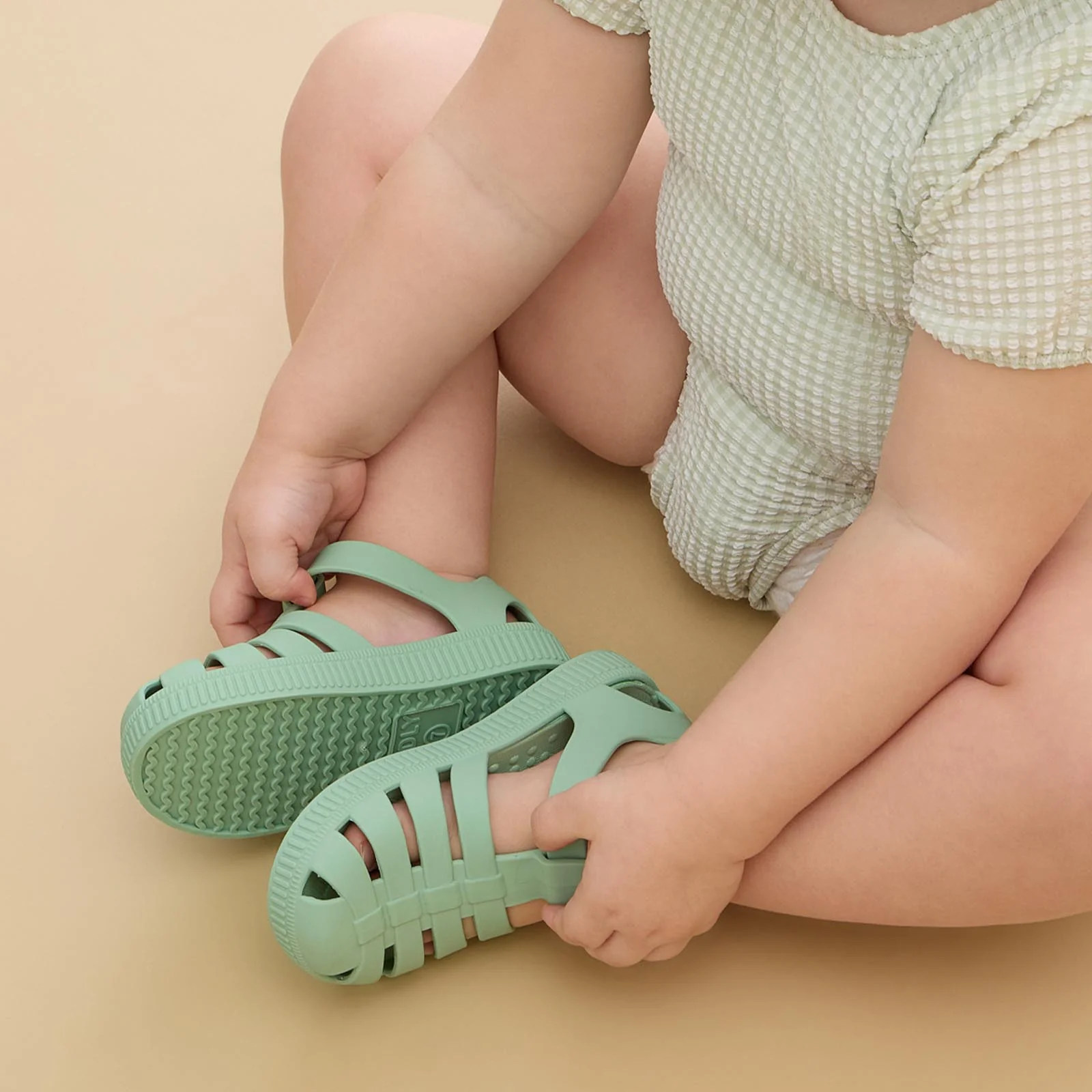 KIDLY by MORI Jelly Sandals - Eucalyptus