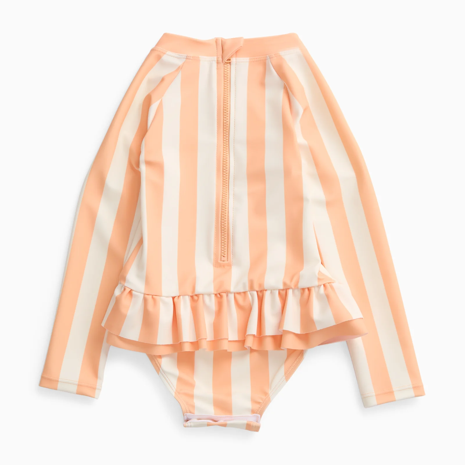 KIDLY by MORI Long Sleeve Swimsuit - Orange Stripe - Image 3