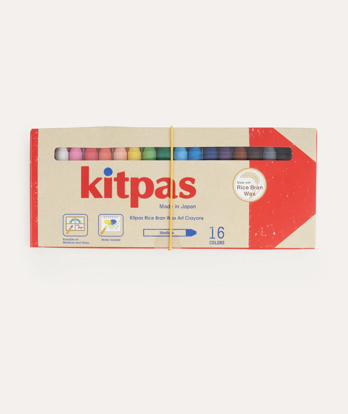 Kitpas Rice Bran Wax Crayon 16 Colours