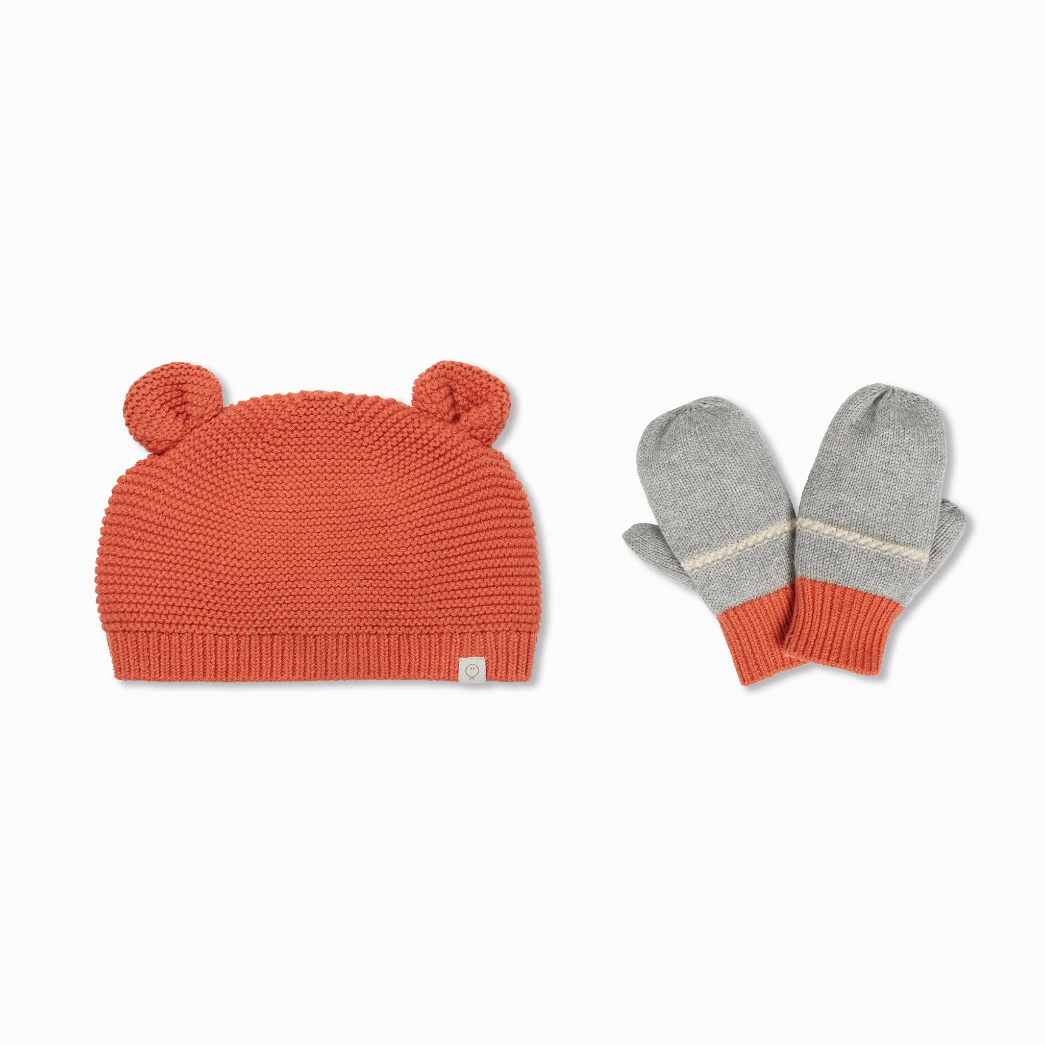 Knitted Baby Bear Hat & Mittens Set - Image 3