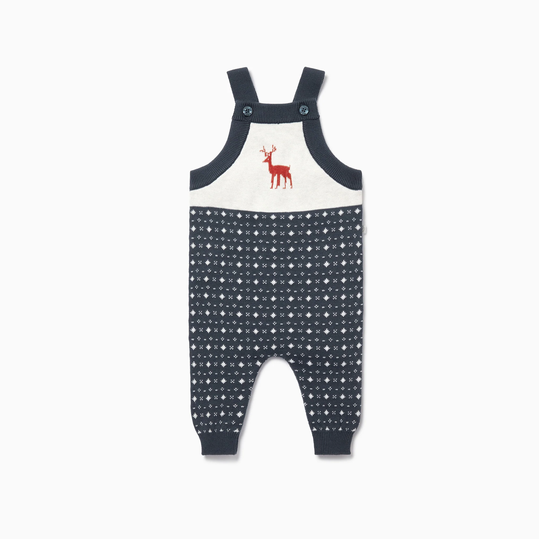 Knitted Reindeer Dungarees - Image 2