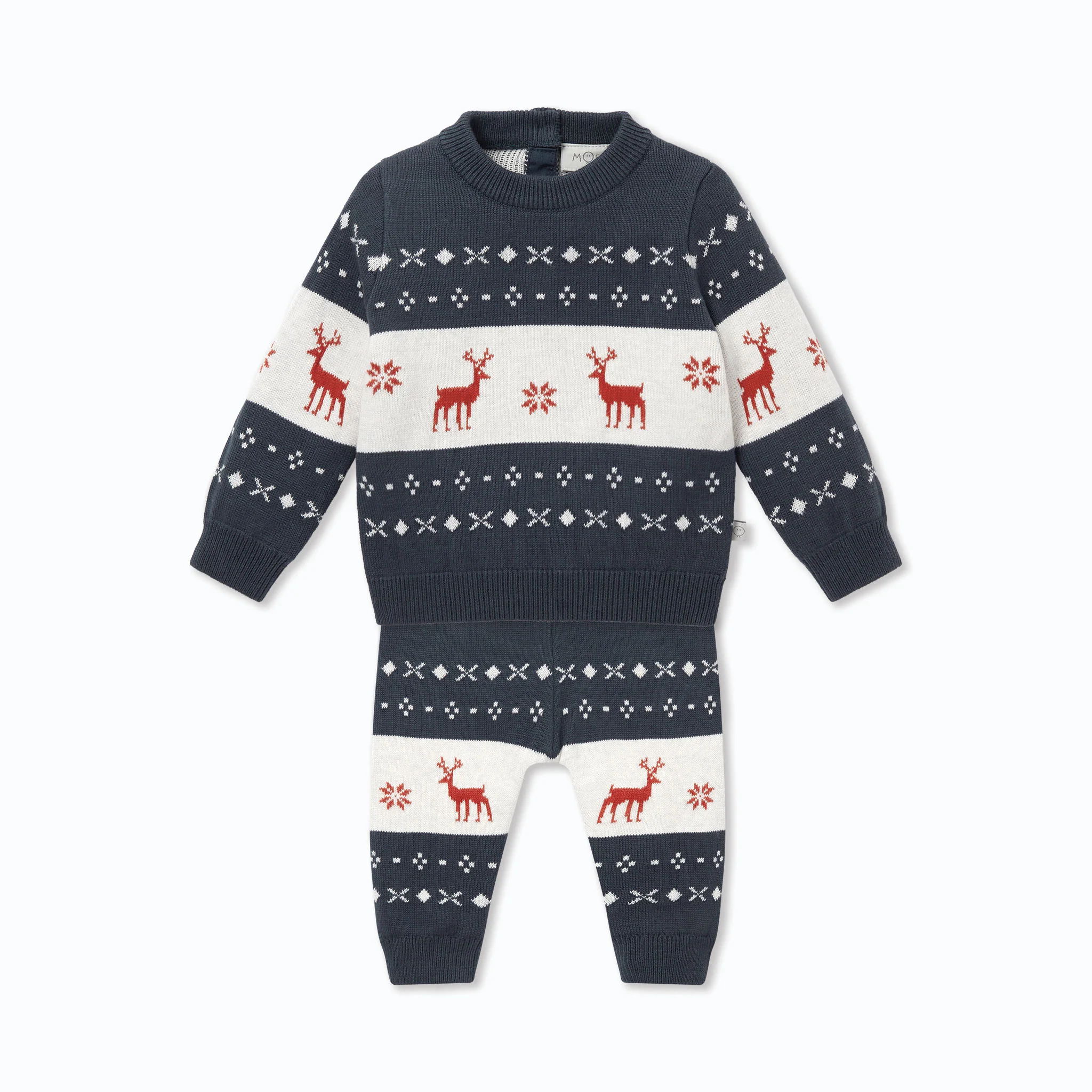 Knitted Reindeer Jumper & Joggers Outfit - Image 2