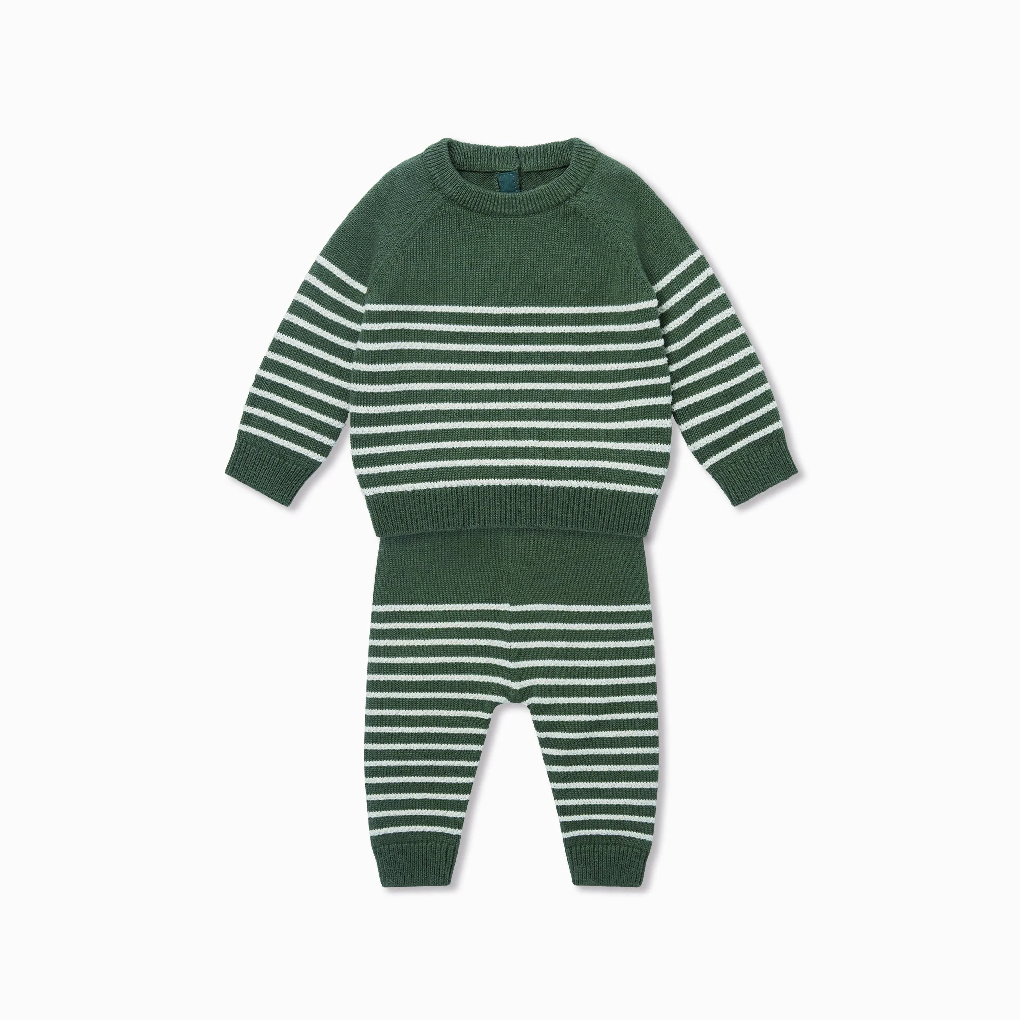Knitted Striped Jumper & Joggers Outfit - Image 2
