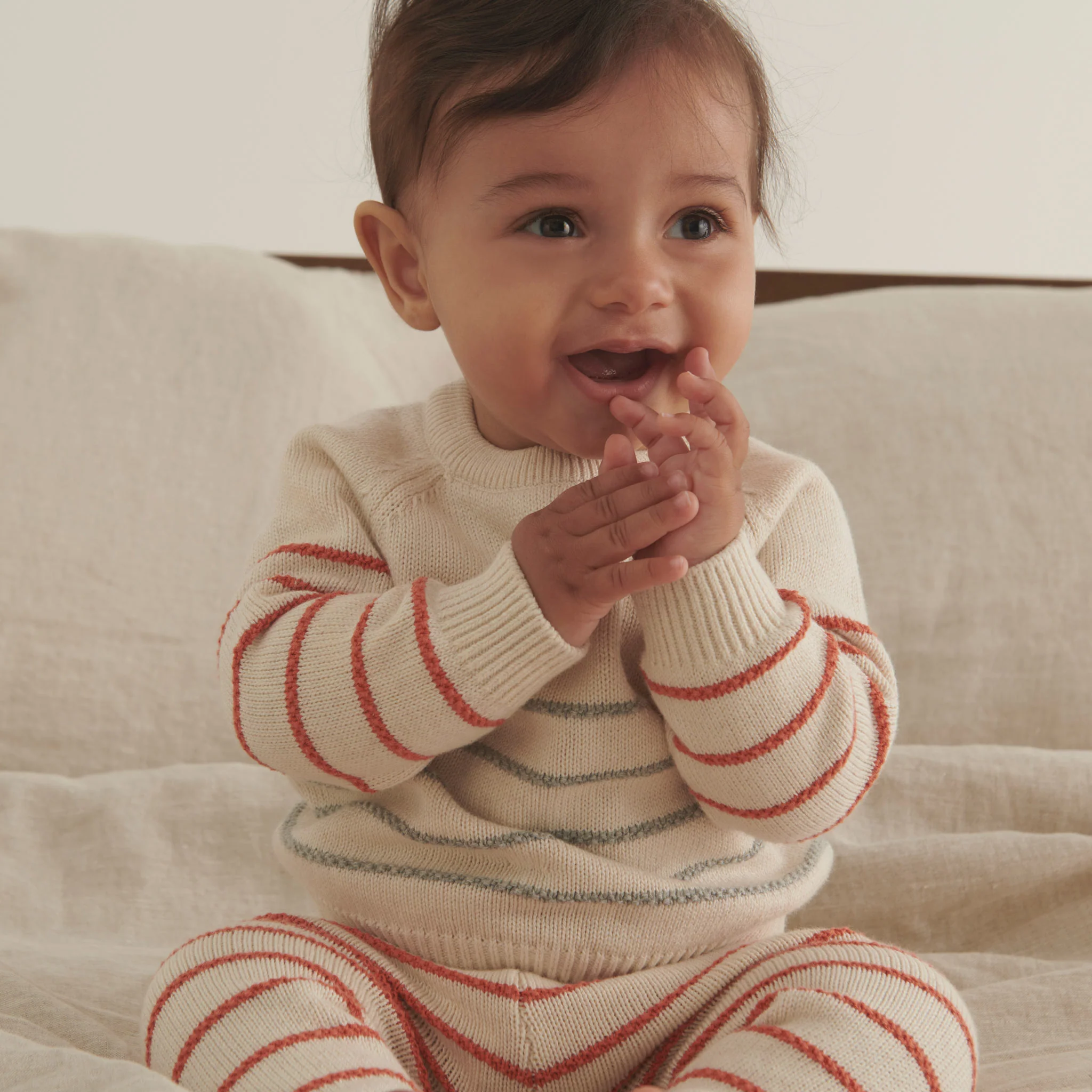 Knitted Striped Oat Jumper - Image 2