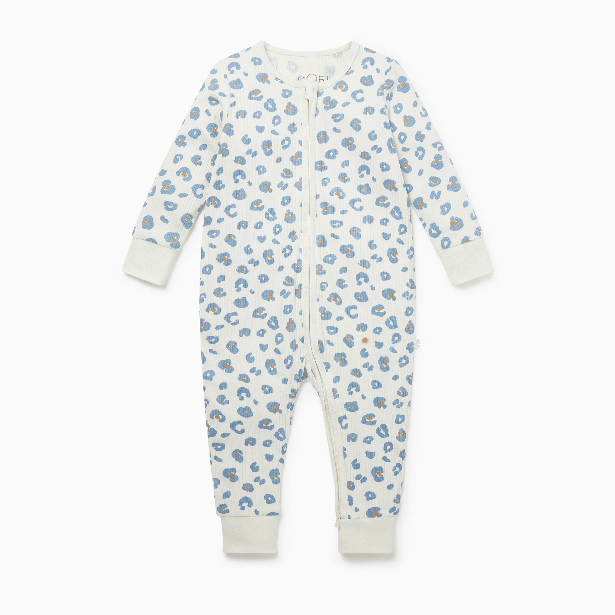 Leopard Ribbed Clever Zip Sleepsuit - Image 4