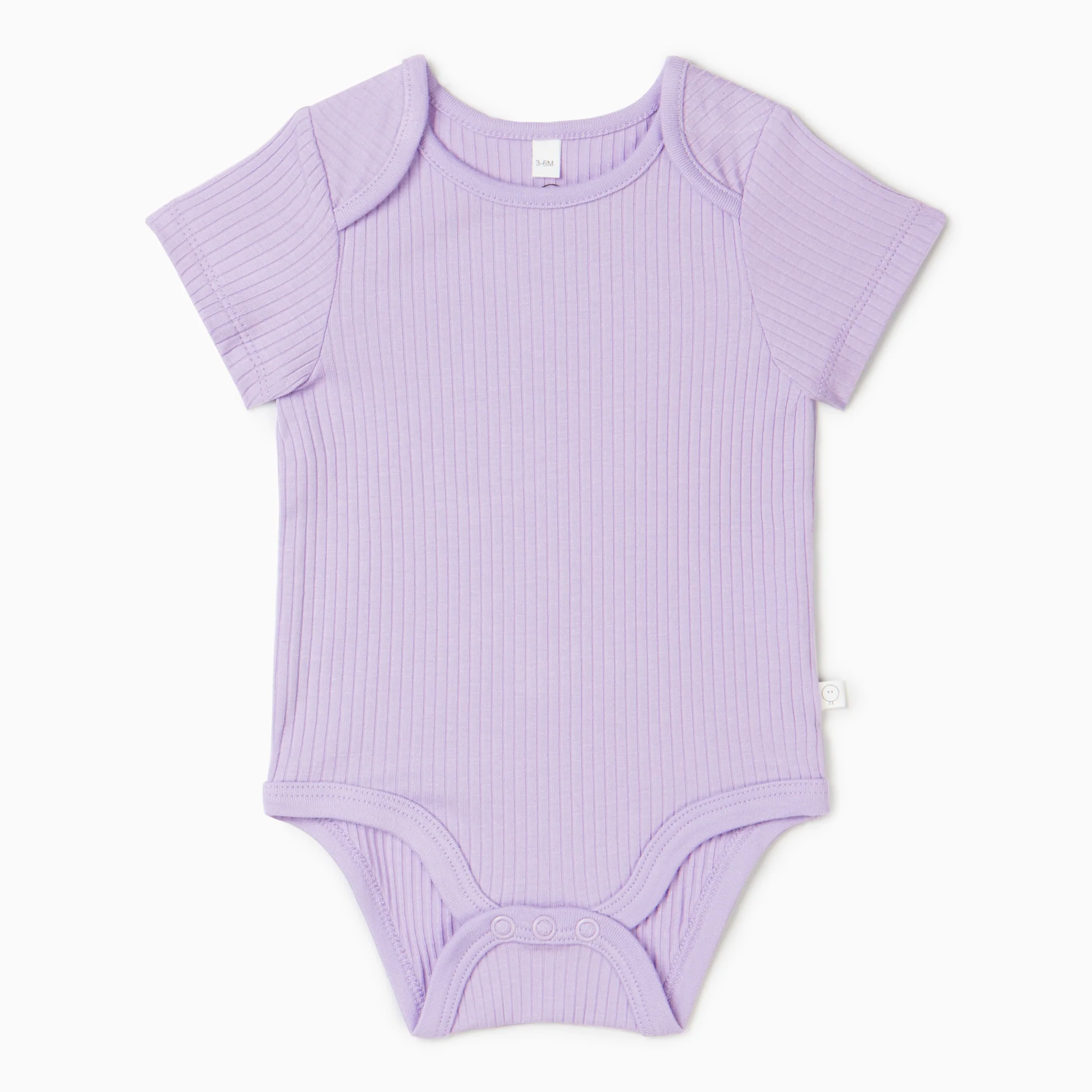 Lilac Ribbed Short Sleeve Bodysuit - Image 2