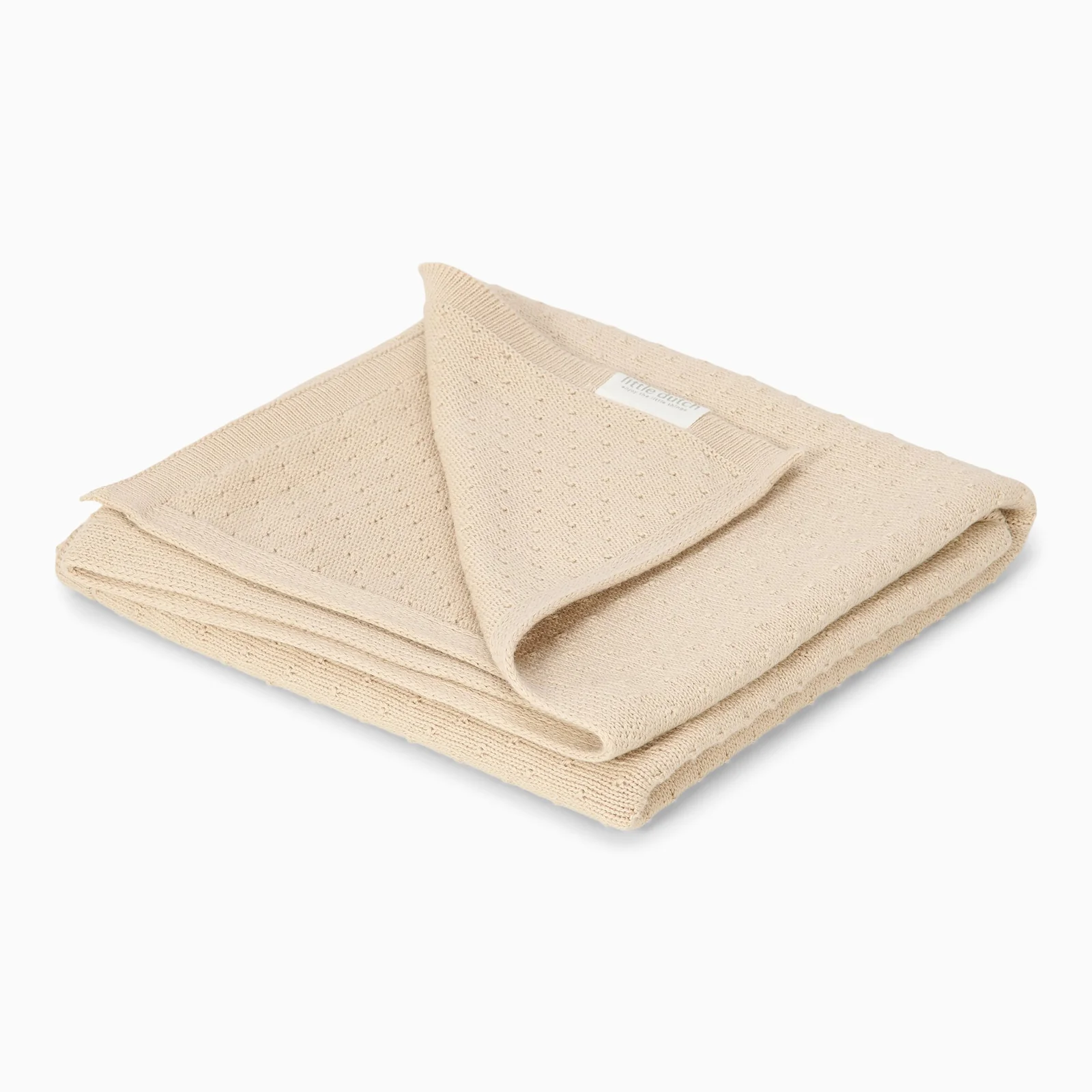 Little Dutch Knitted Cot blanket - Soft Beige - Image 2