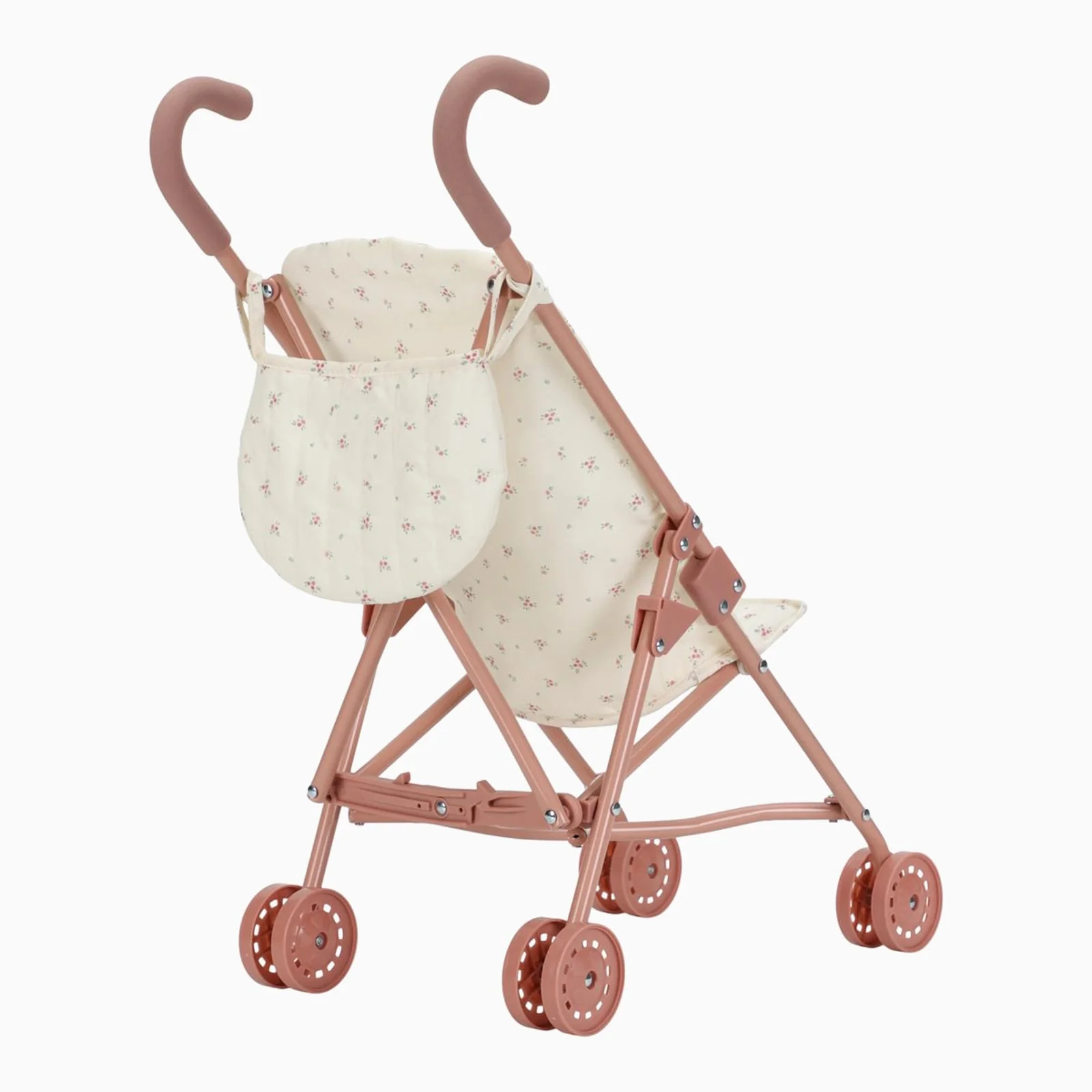 Little Dutch Metal Doll Stroller - White Floral - Image 6
