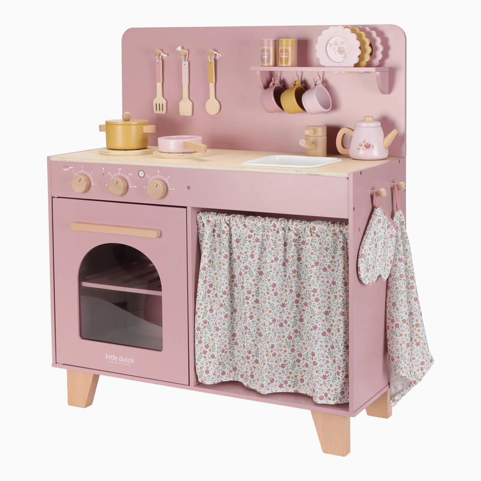 Little Dutch Wooden Play Kitchen - Pink - Image 2