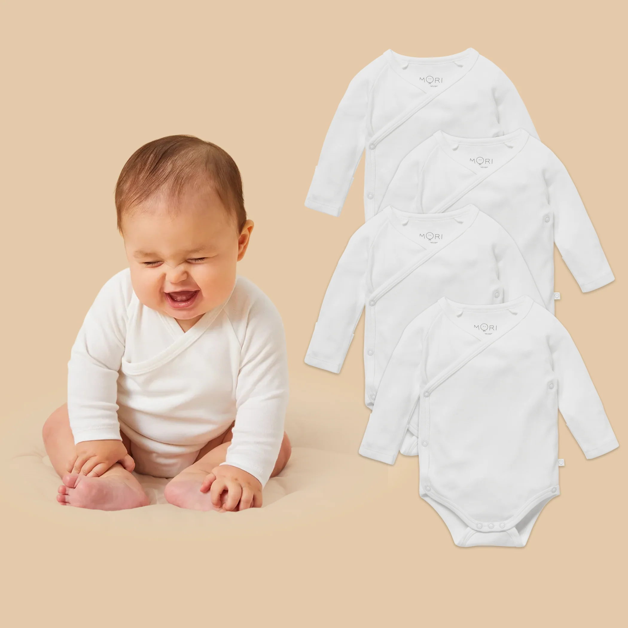 Long Sleeve Kimono Bodysuit 4 Pack - Image 3
