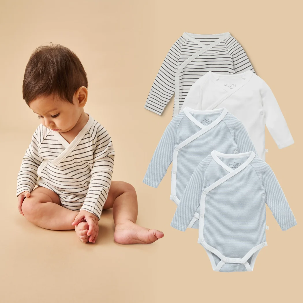 Long Sleeve Kimono Bodysuit 4 Pack - Image 4
