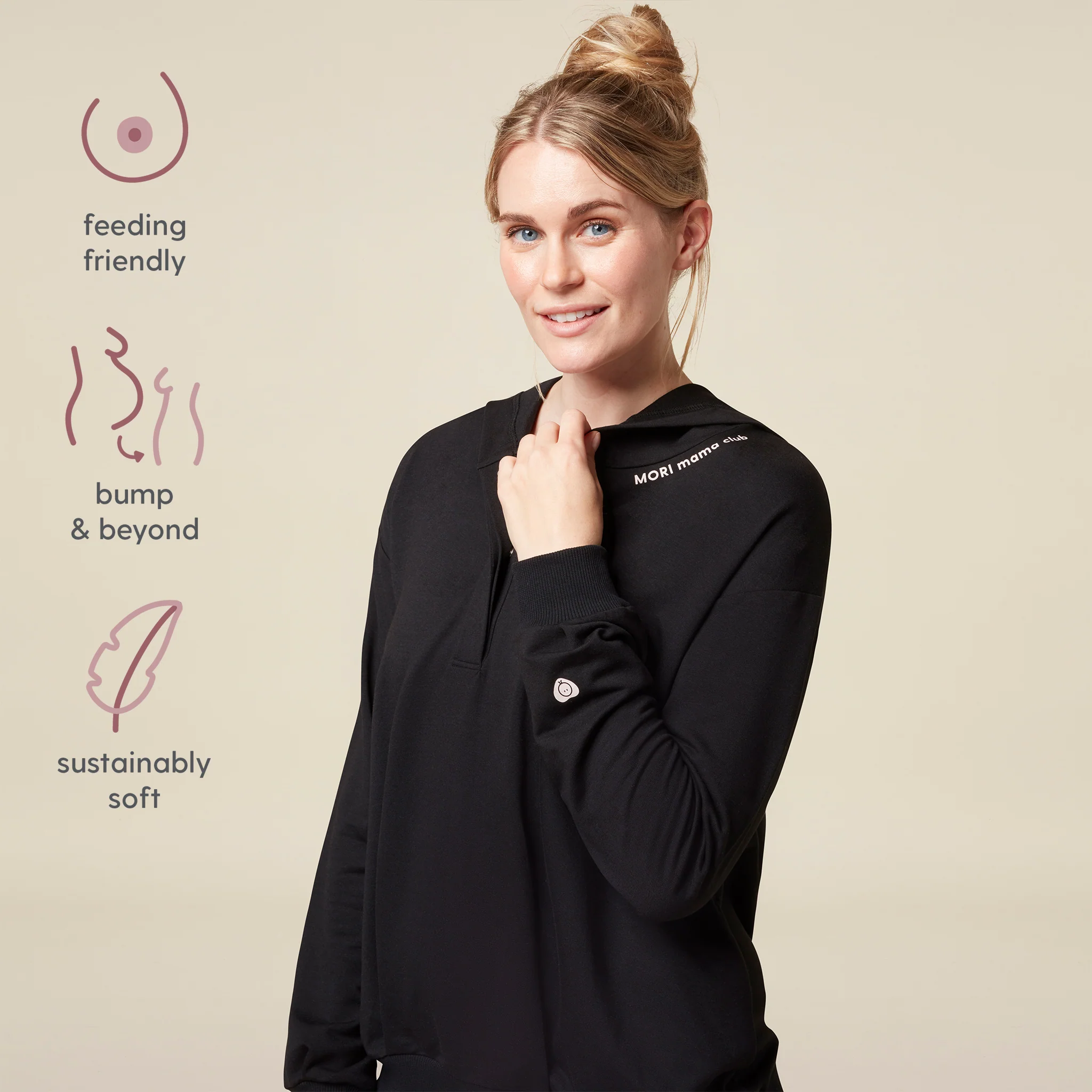 Maternity & Nursing Hooded Sweatshirt - Image 8