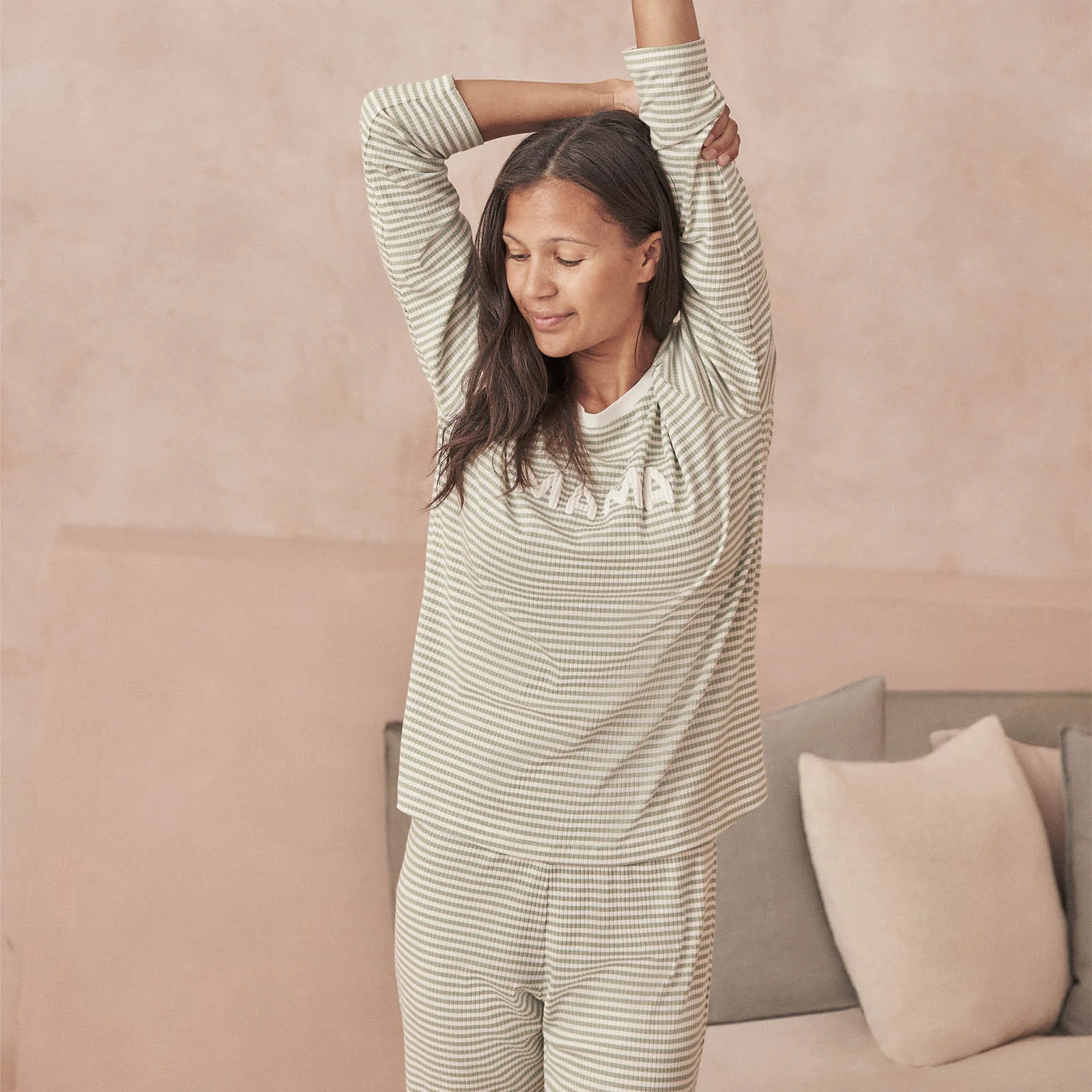 Women's Striped Ribbed Pyjamas - Image 3