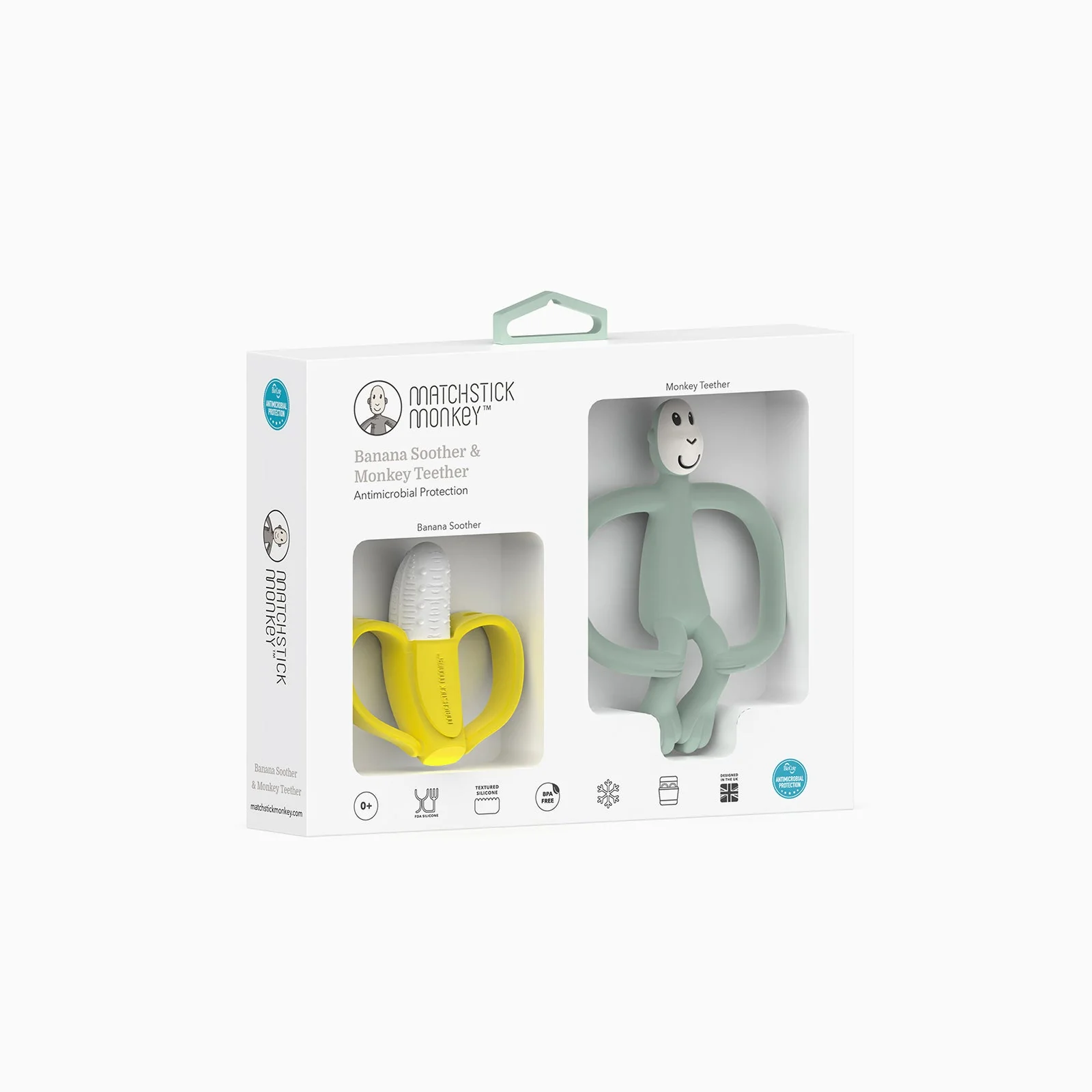 Matchstick Monkey Banana & Monkey Teether Gift Set - Green