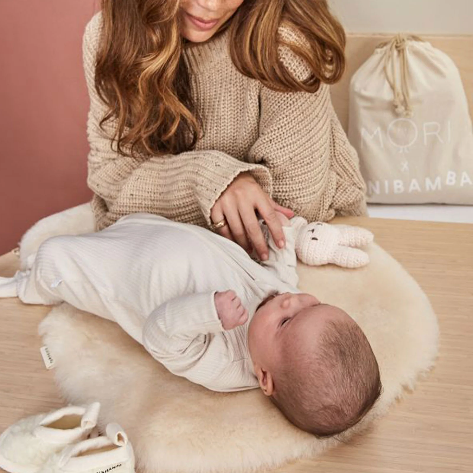 MORI x BINIBAMBA Sleepsuit, Booties & Crochet Toy Gift Set - Image 5