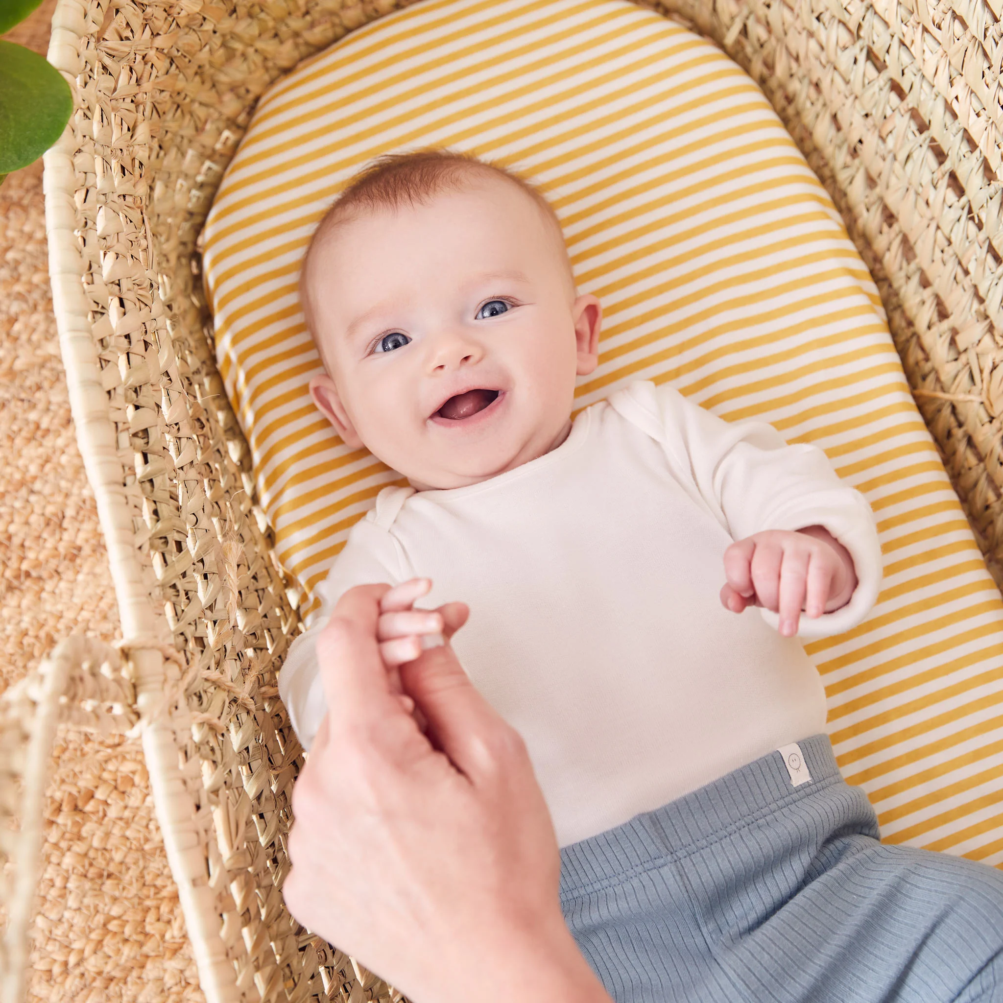 Mustard Stripe Moses Basket Fitted Sheet - Image 5