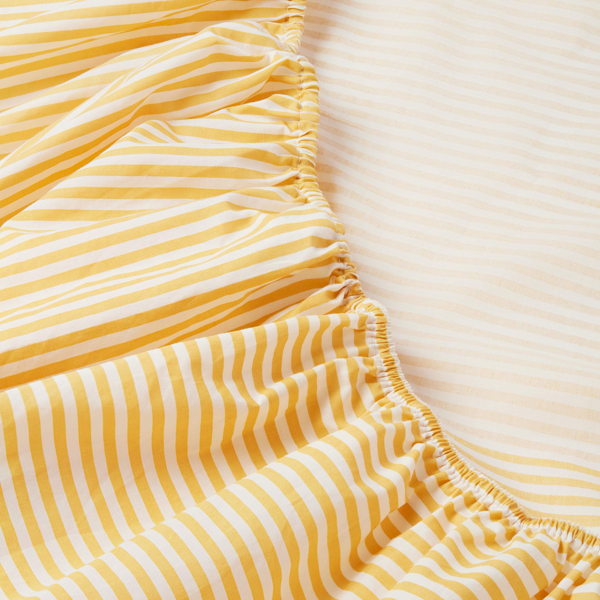 Mustard Stripe Printed Cot Bed Fitted Sheet - Image 2