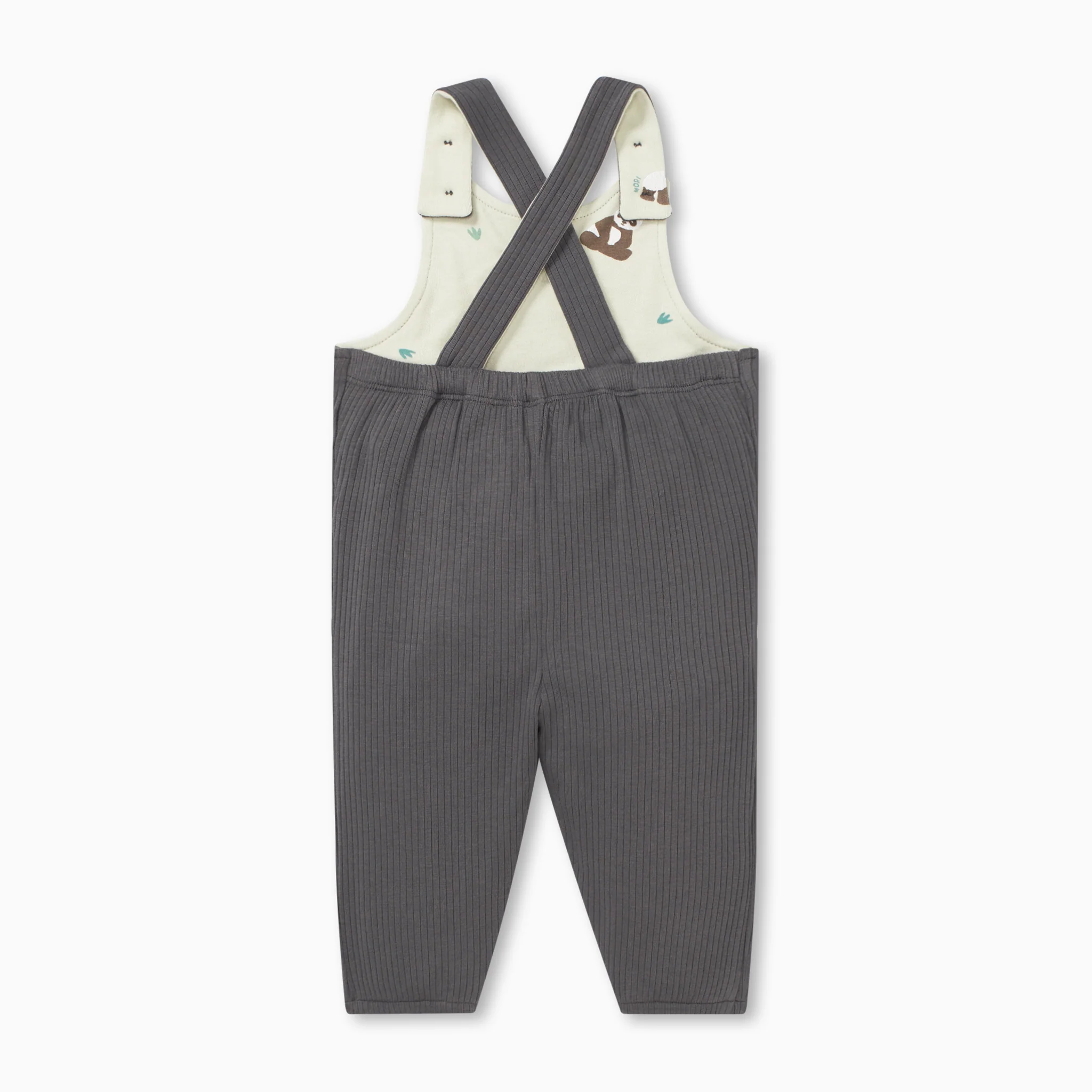 Panda Ribbed Dungarees - Image 2