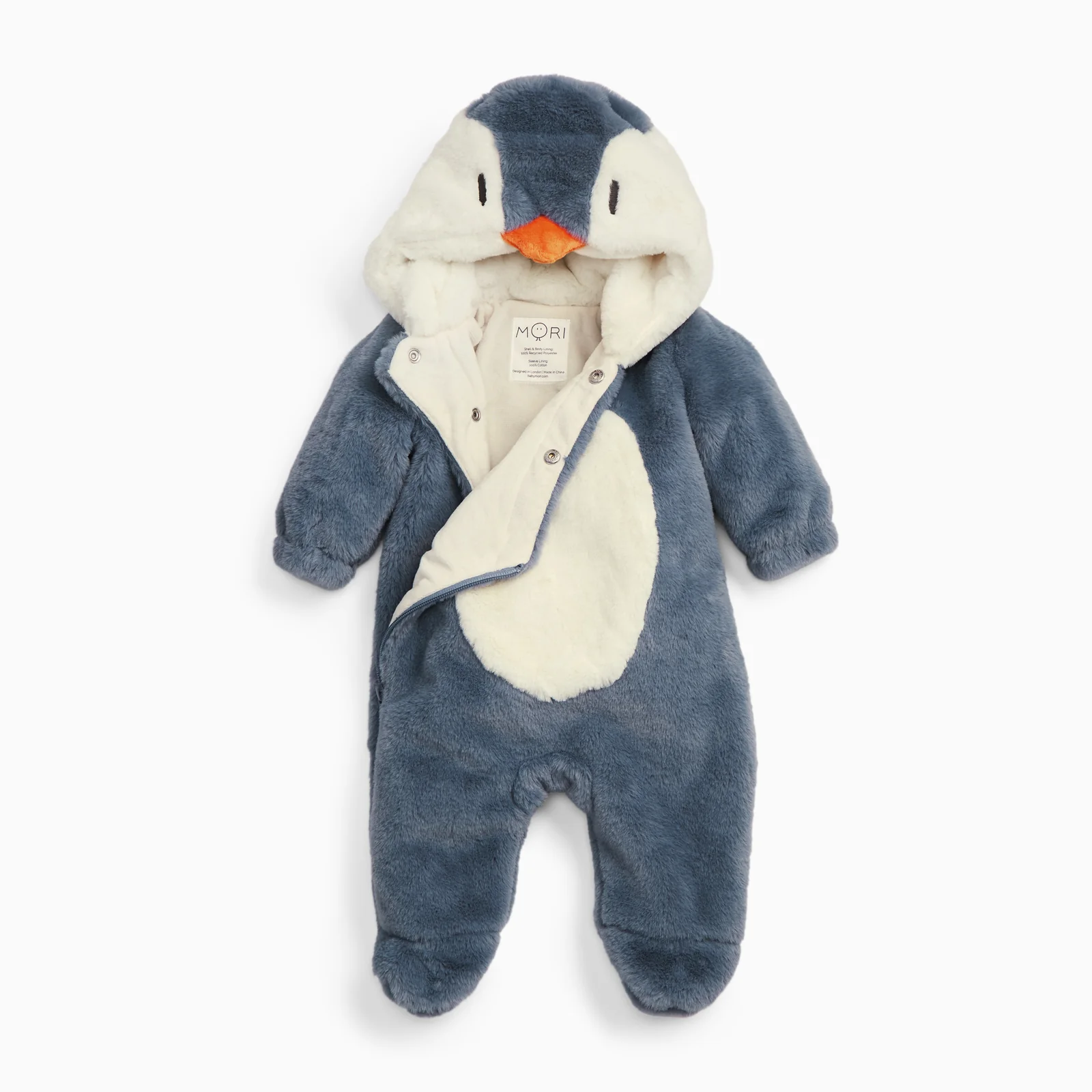 Penguin Faux Fur Pramsuit - Image 4