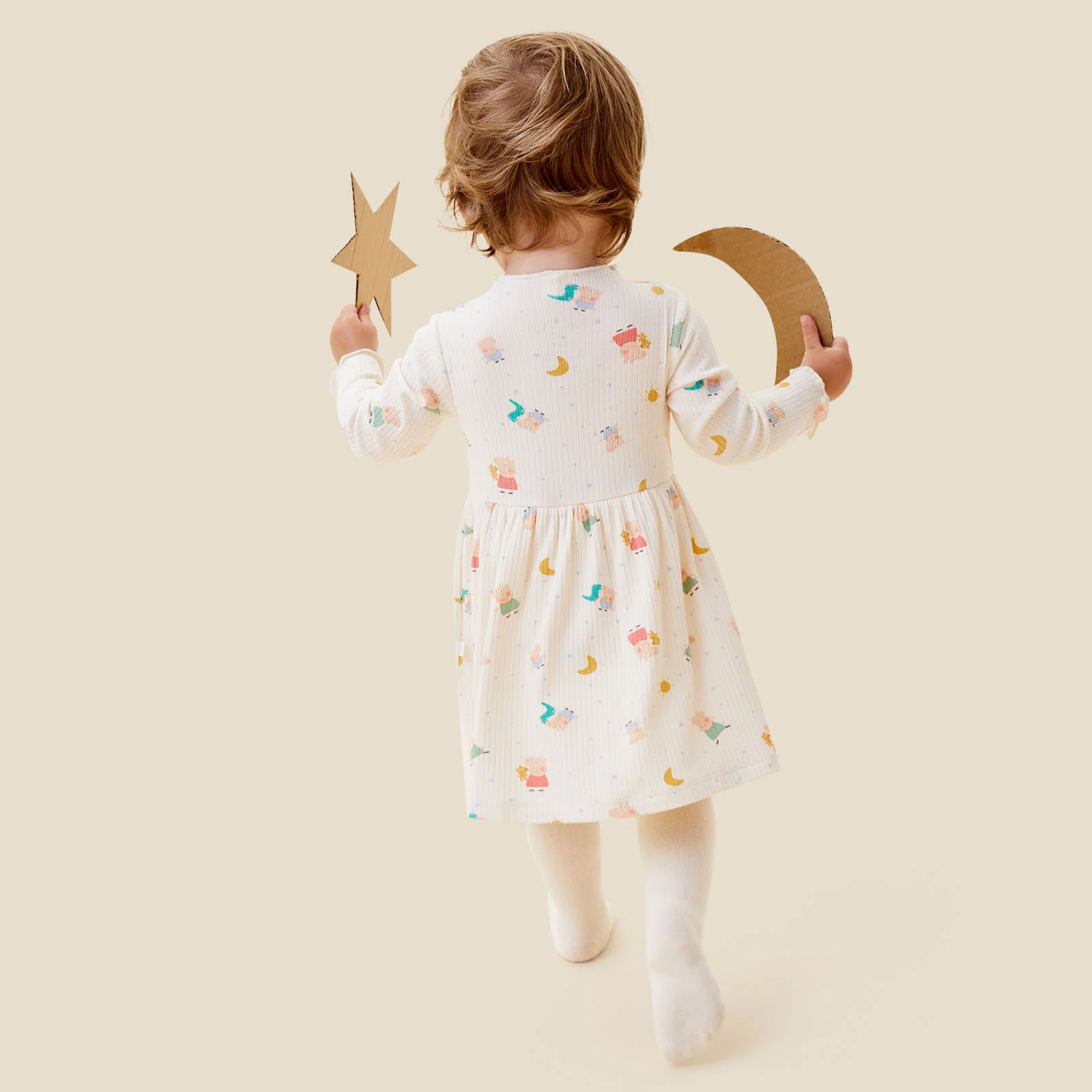 Peppa Pig Ribbed Dress & Tights Outfit - Image 2