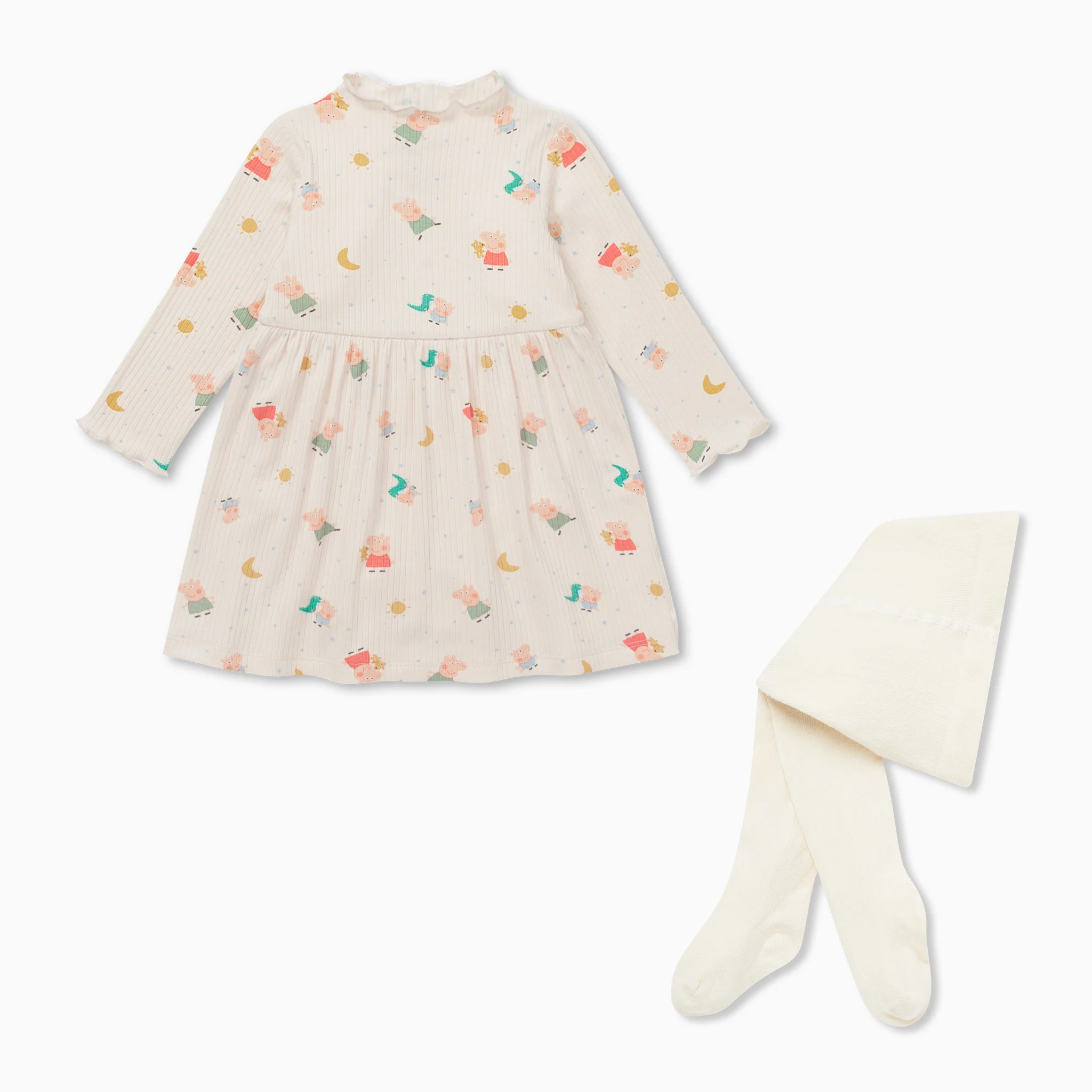 Peppa Pig Ribbed Dress & Tights Outfit - Image 5