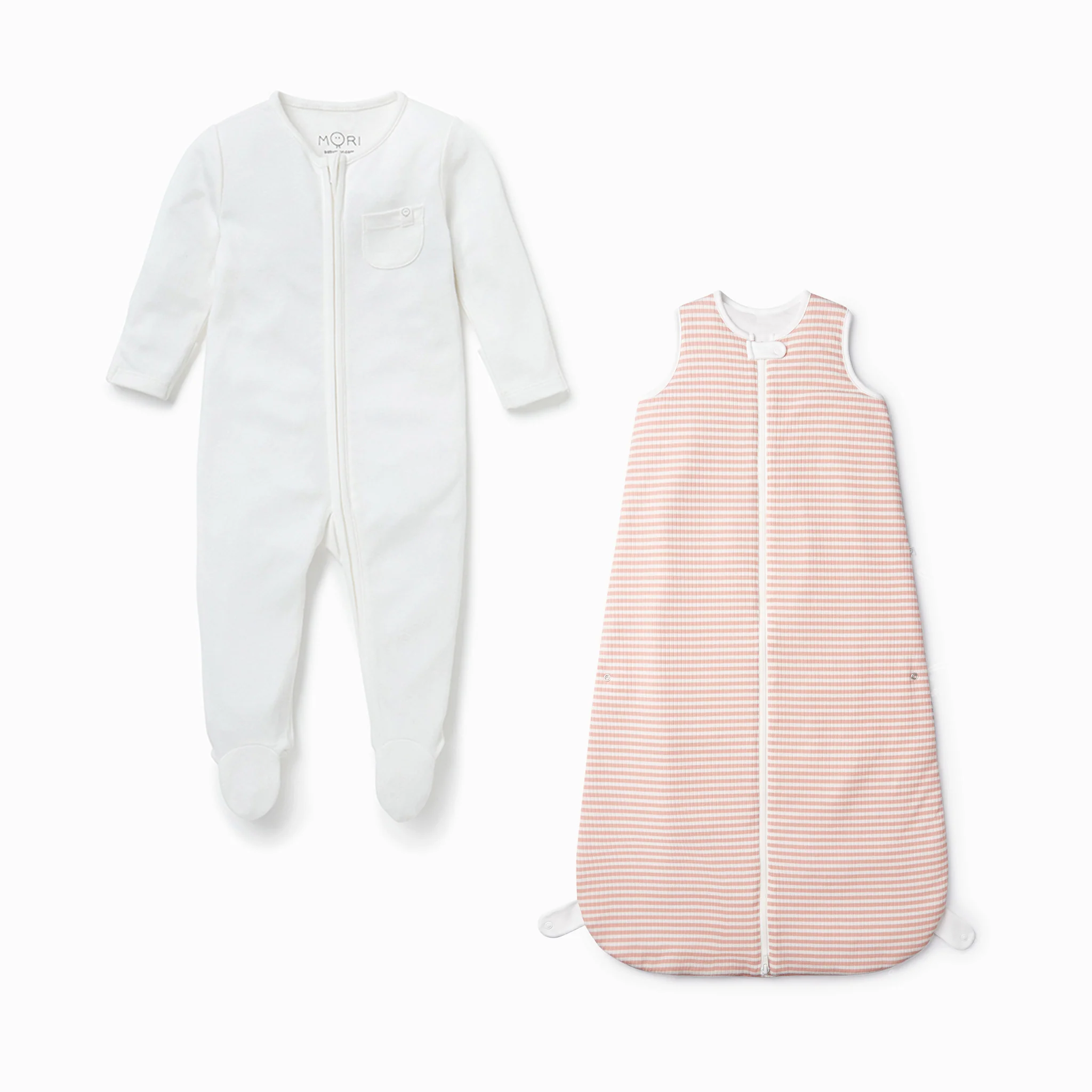 Pink Stripe Front Opening Bedtime Set 1.5 TOG - Image 3