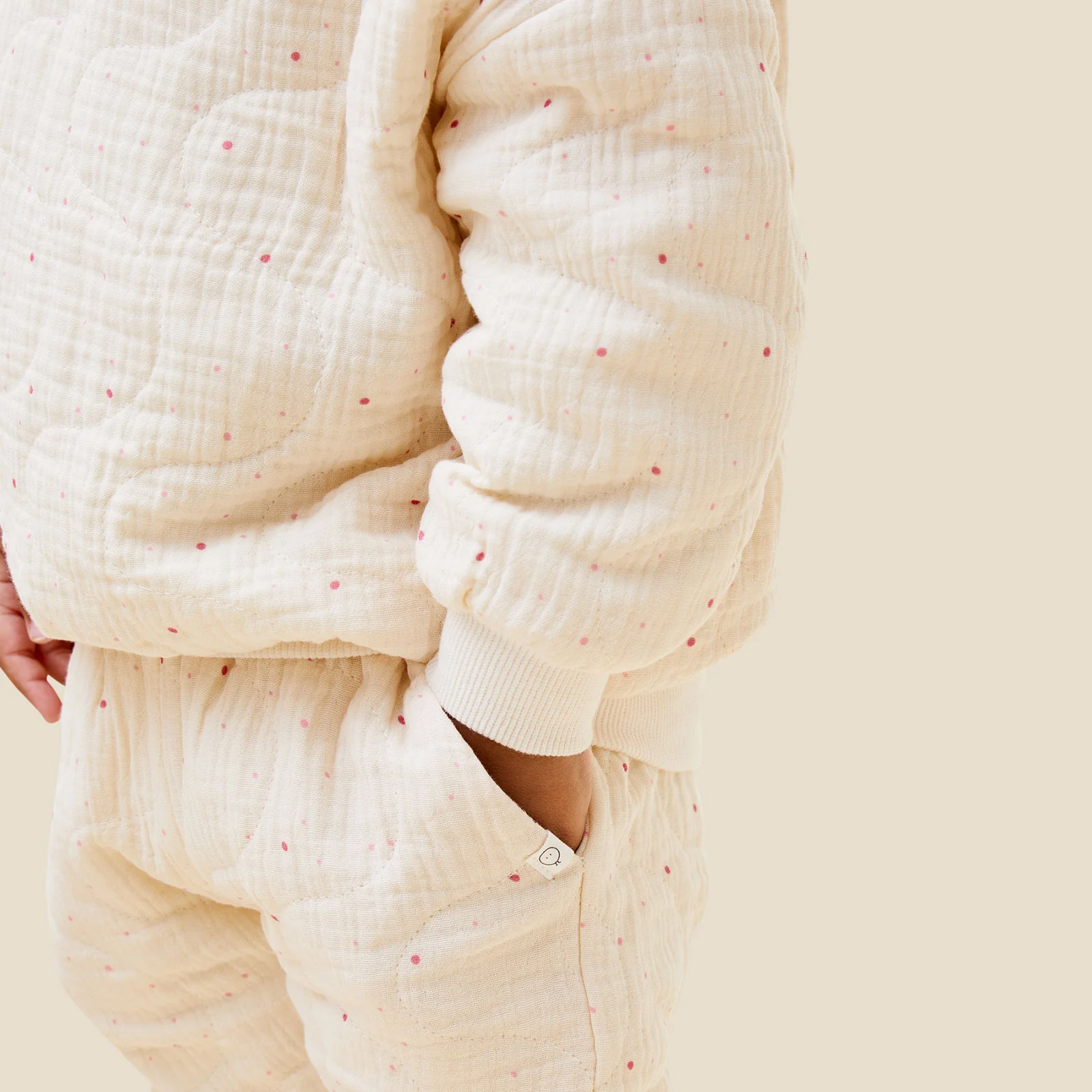 Polka Dot Quilted Sweatshirt & Joggers Outfit - Image 5