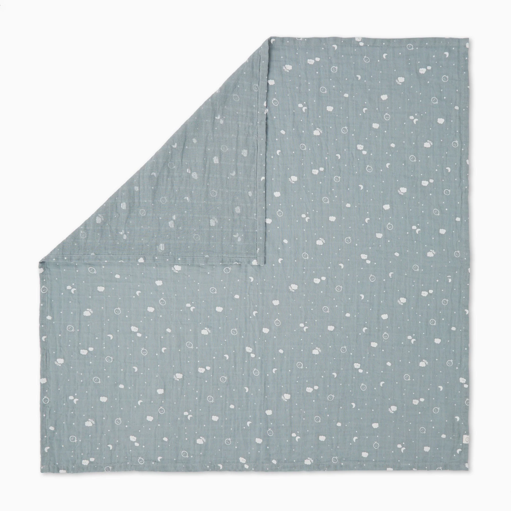 Pre-Washed Large Muslin Swaddle - Blue - Image 2