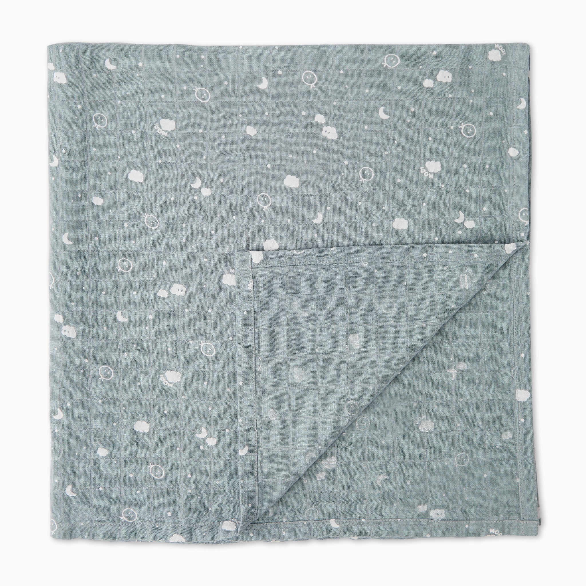 Pre-Washed Large Muslin Swaddle - Blue - Image 3