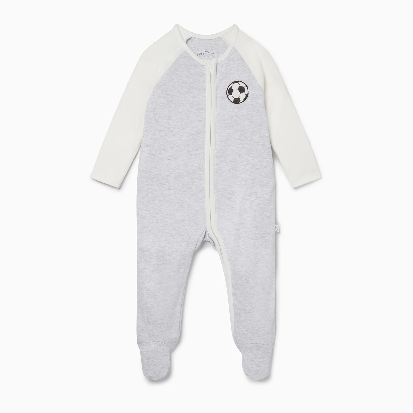 Raglan Football Zip-Up Sleepsuit