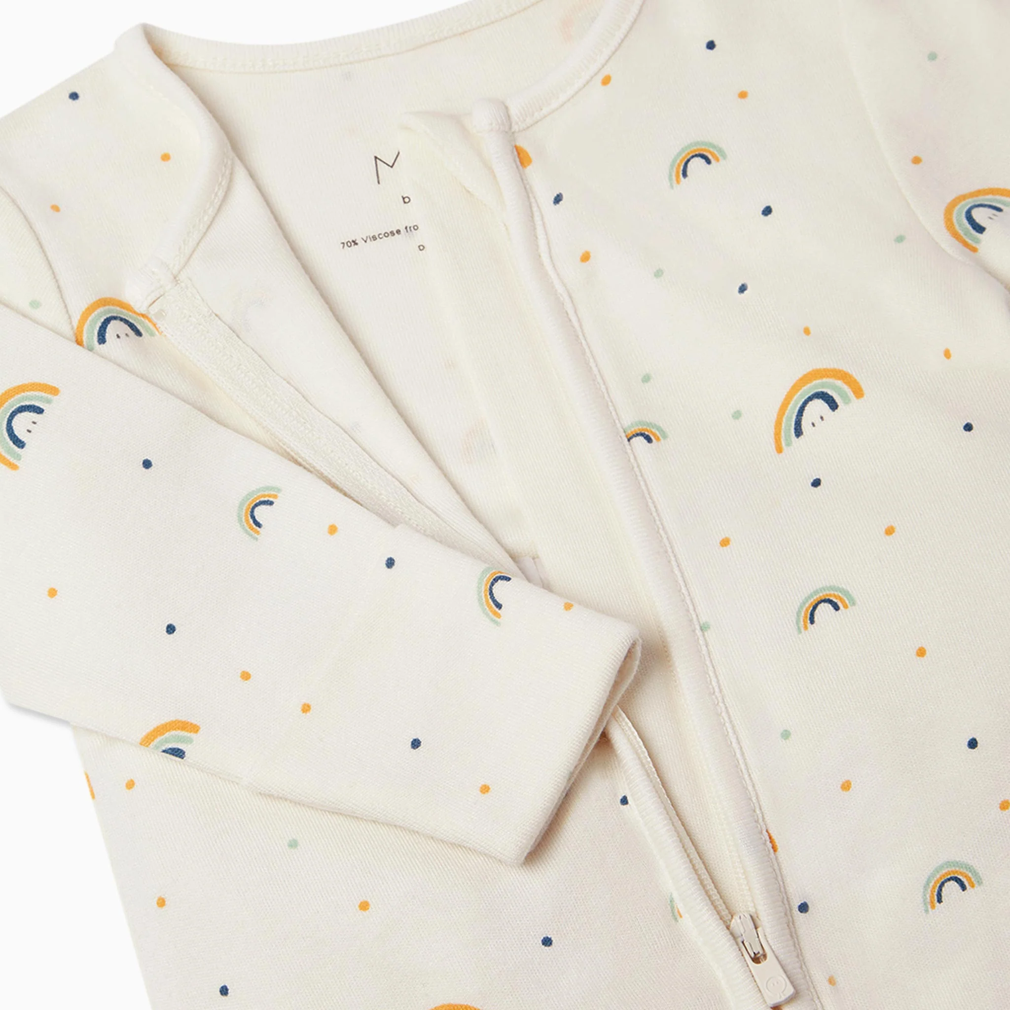 Rainbow Clever Zip Up Sleepsuit - Image 3