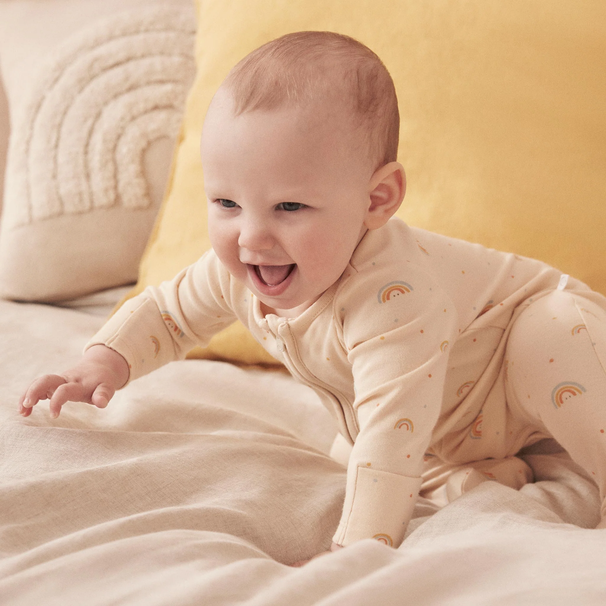 Rainbow Print Clever Zip Sleepsuit - Image 5