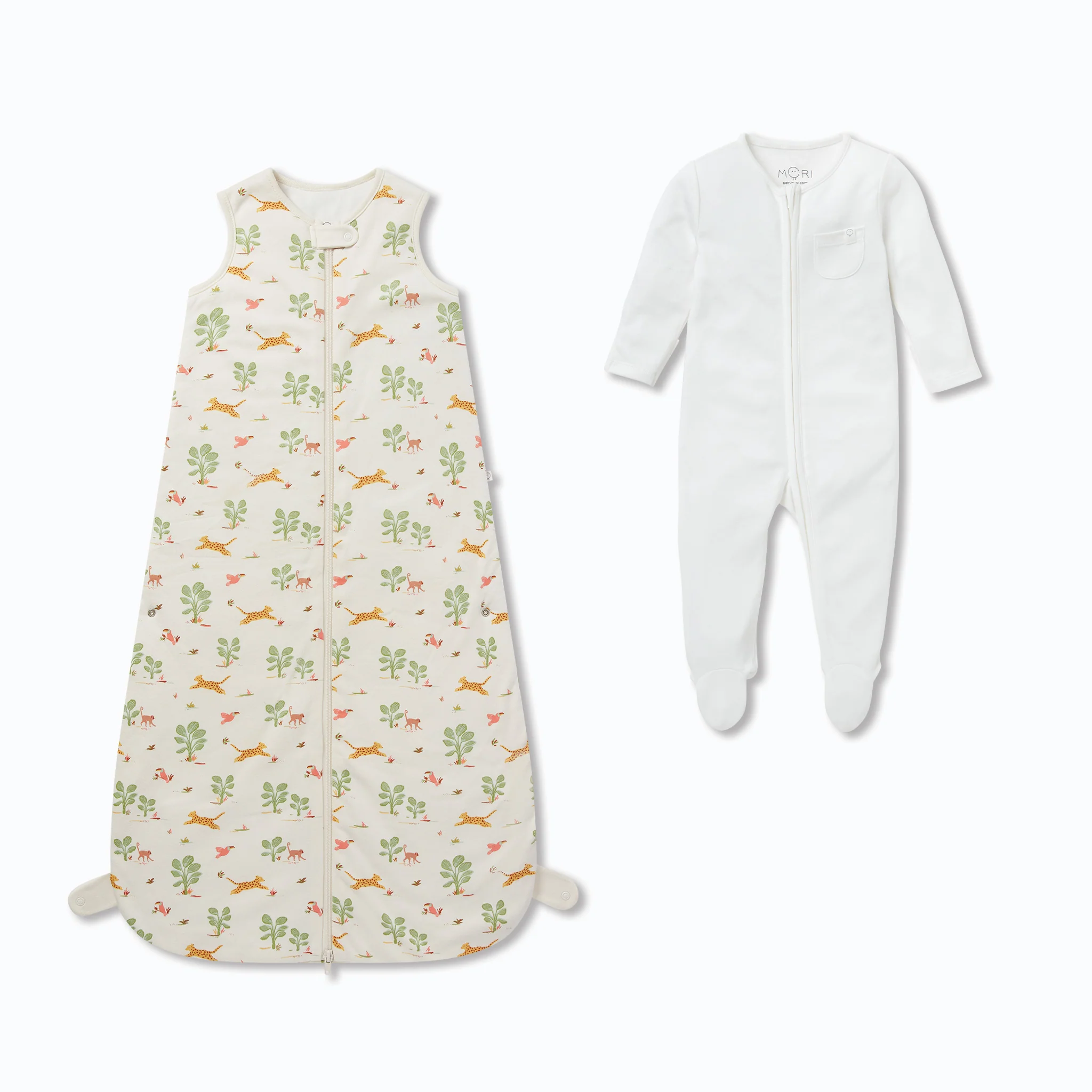 Rainforest & Plain Front Opening Bedtime Set 1.5 TOG - Image 2