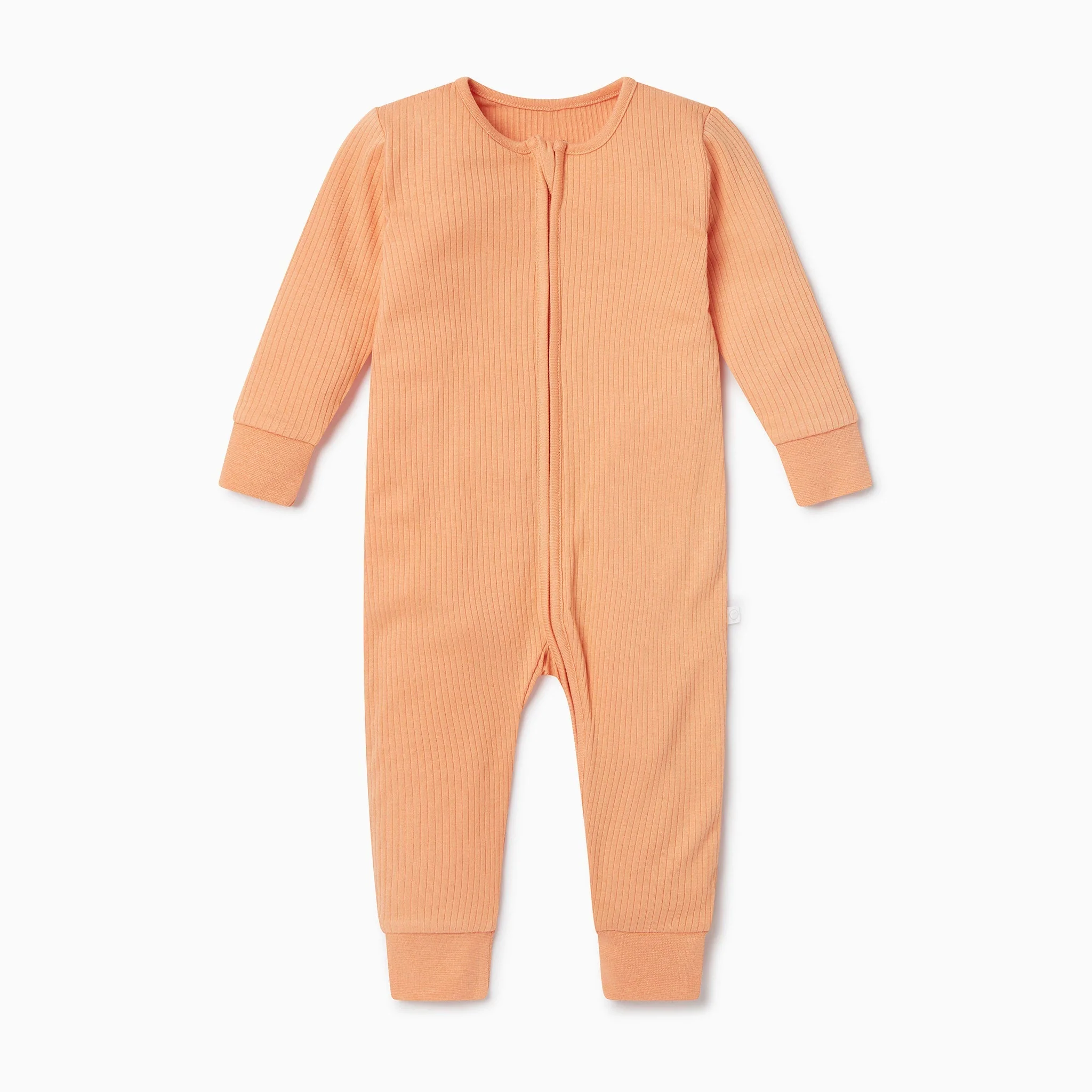 Ribbed Clever Zip Sleepsuit - Orange - Image 3