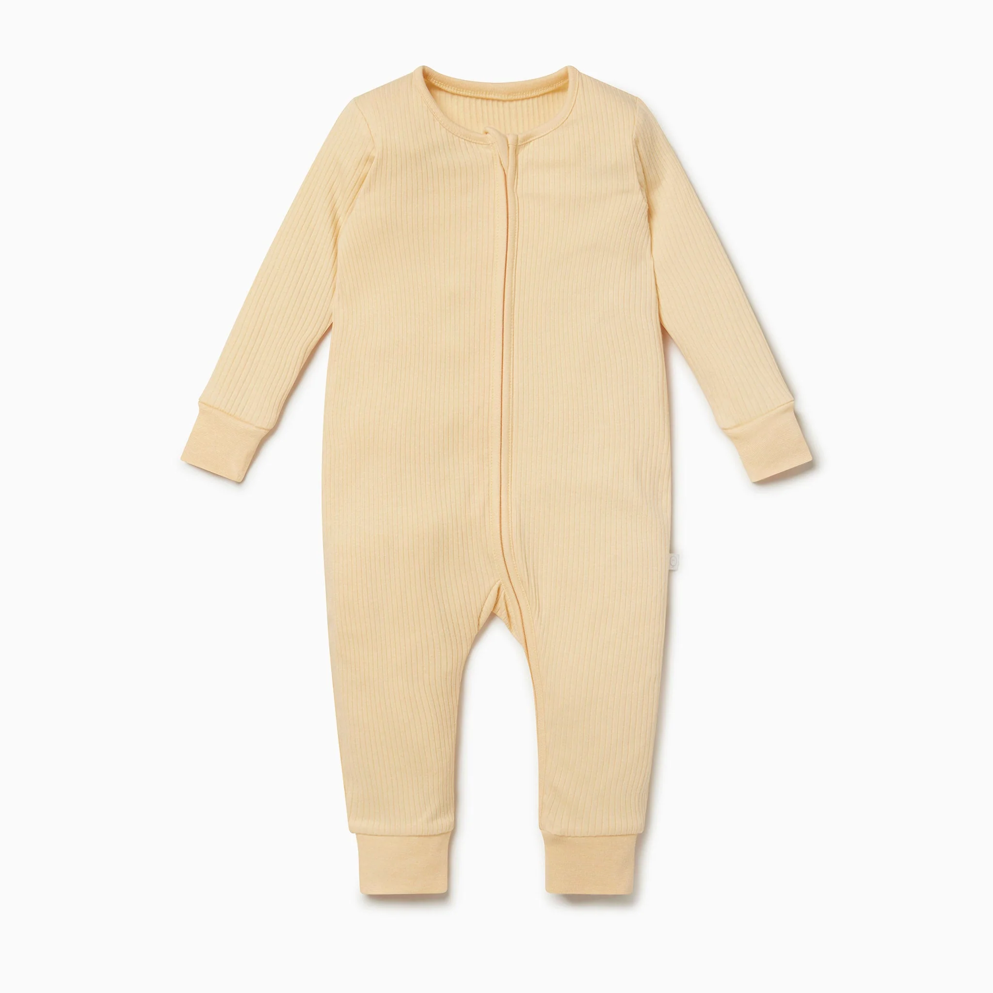 Ribbed Clever Zip Sleepsuit - Yellow - Image 3