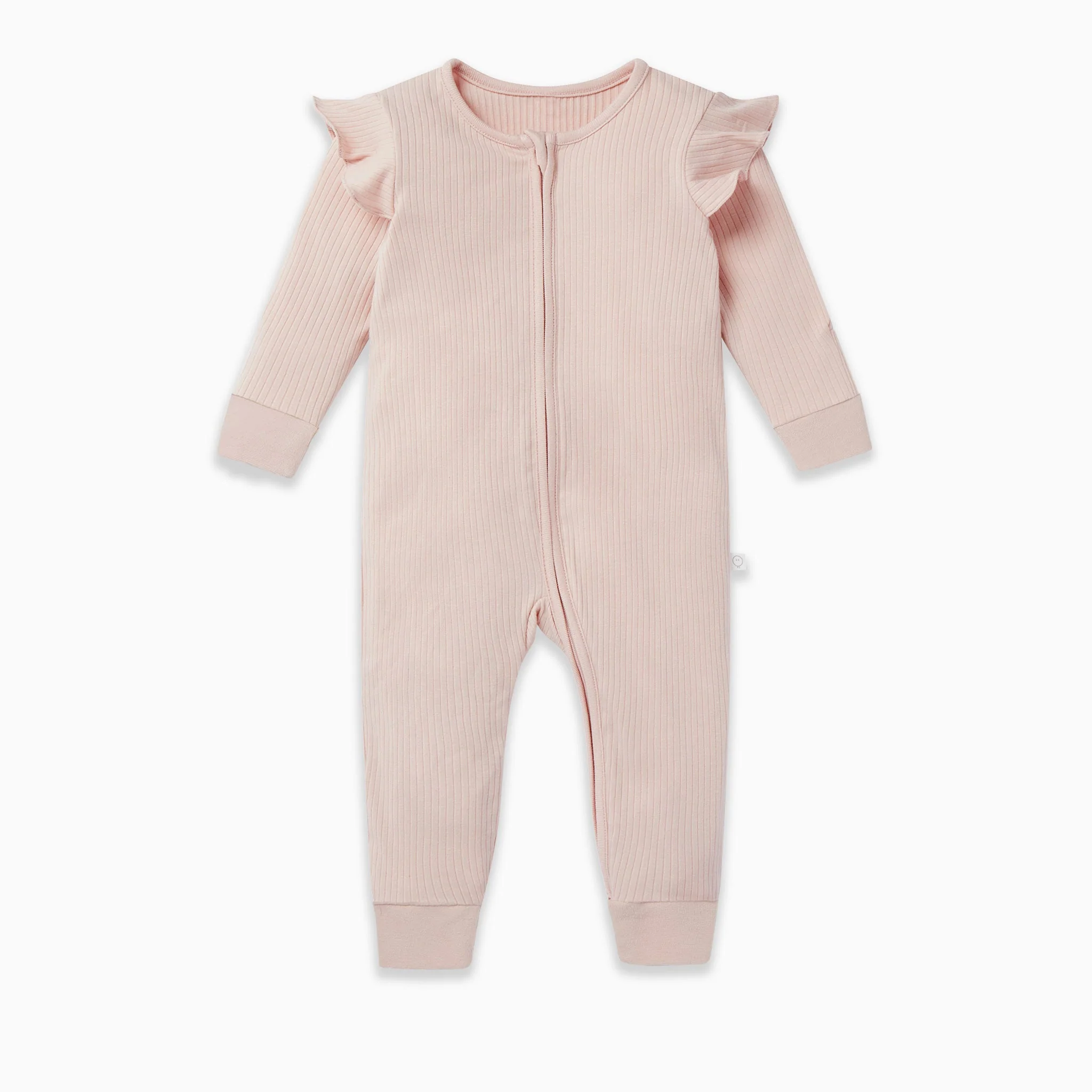 Ribbed Frill Zip-Up Sleepsuit - Image 3