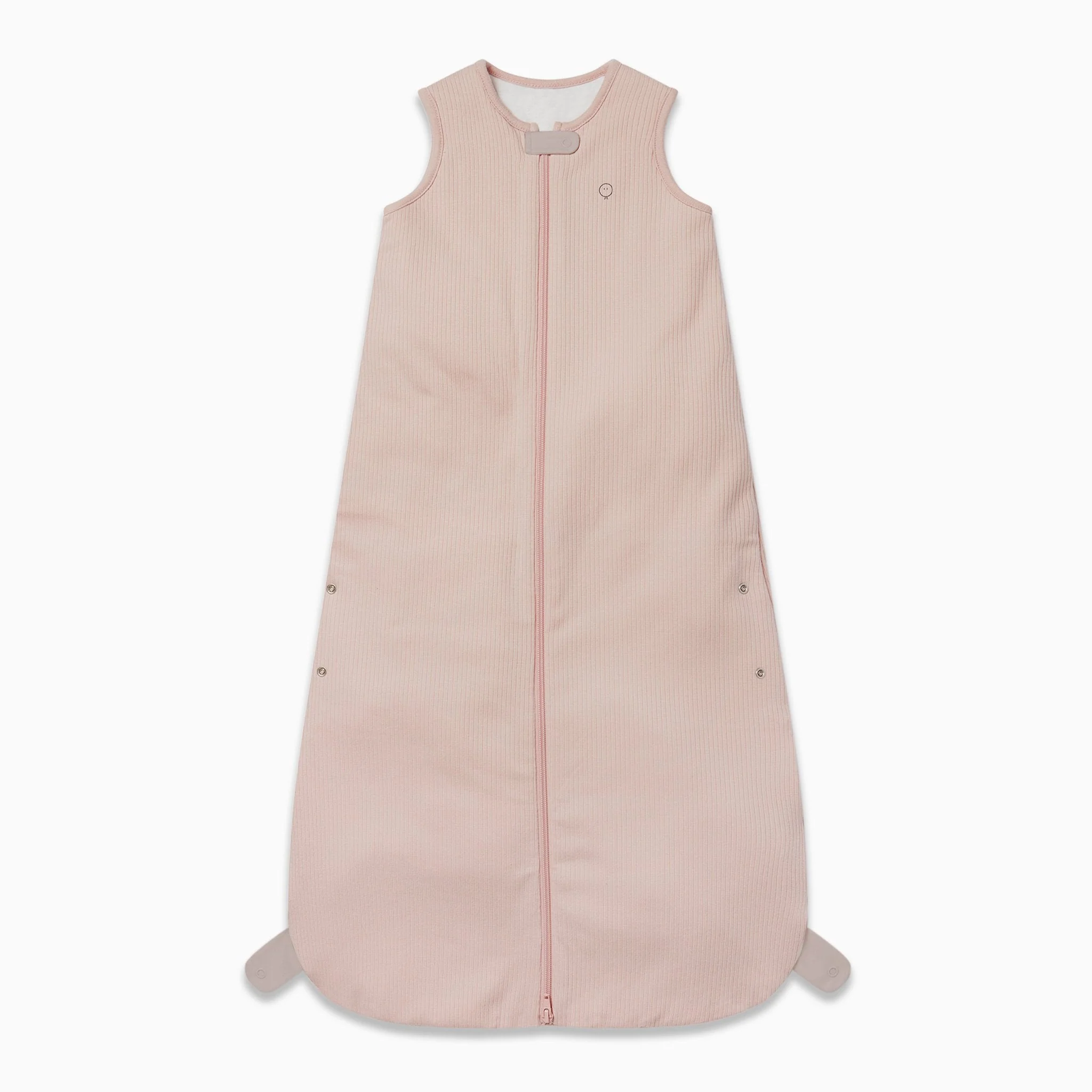 Ribbed Front Opening Sleeping Bag 1.5 TOG - Ribbed Blush - Image 4