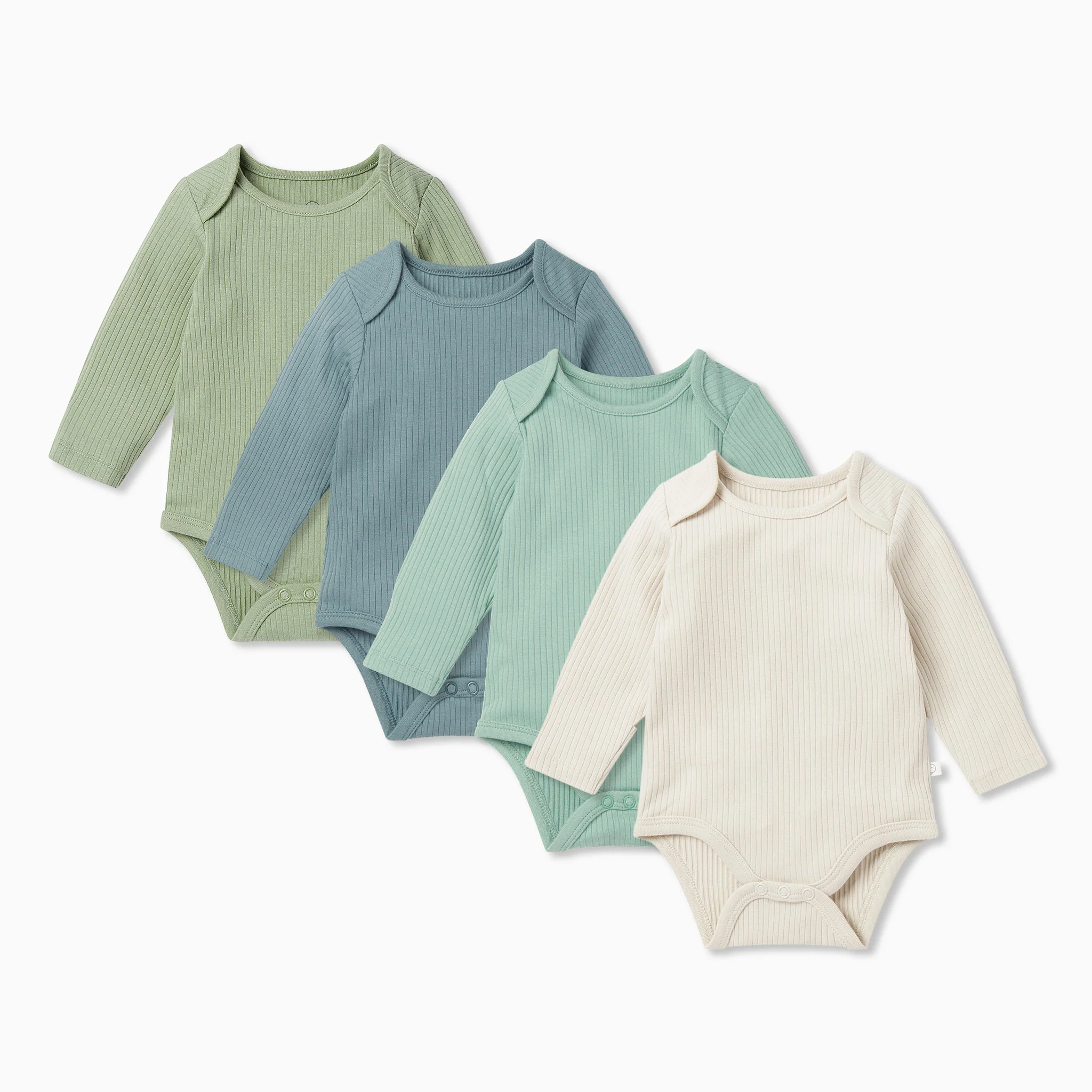Ribbed Long Sleeve Bodysuit 4 Pack - Image 2