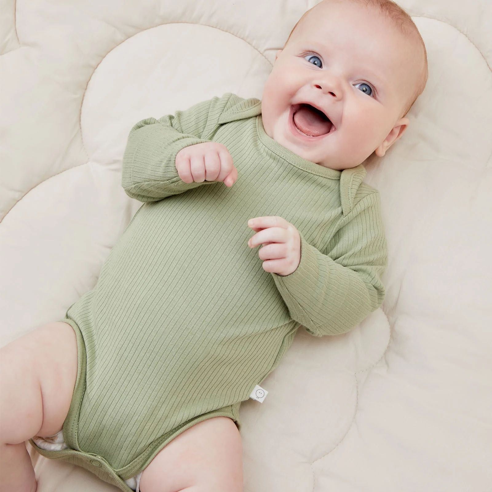 Ribbed Long Sleeve Bodysuit - Sage