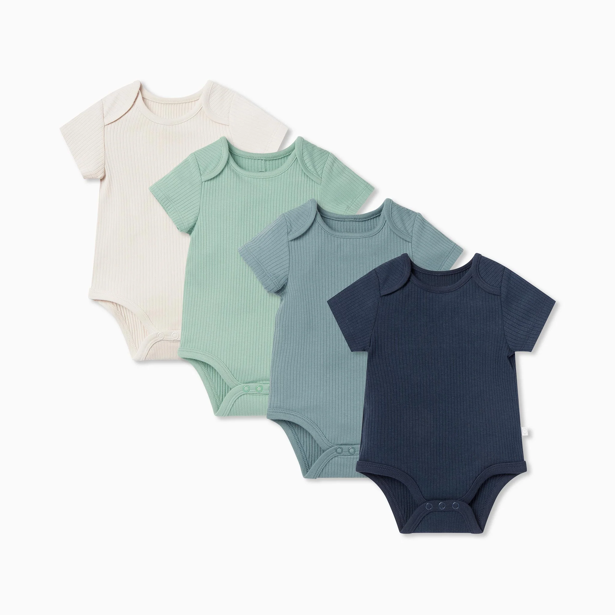 Ribbed Short Sleeve Bodysuit 4 Pack - Image 2