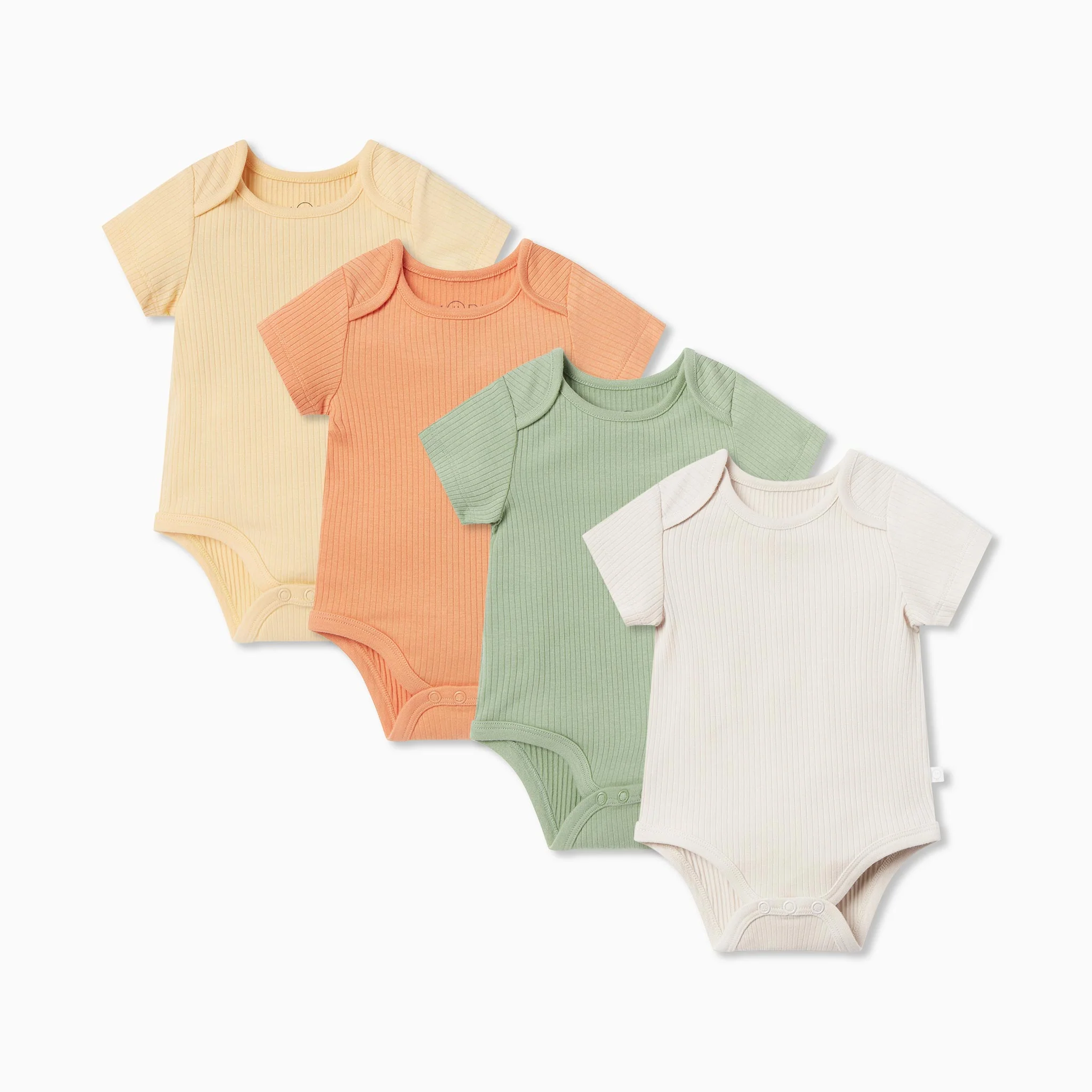 Ribbed Short Sleeve Bodysuit 4 Pack - Image 4