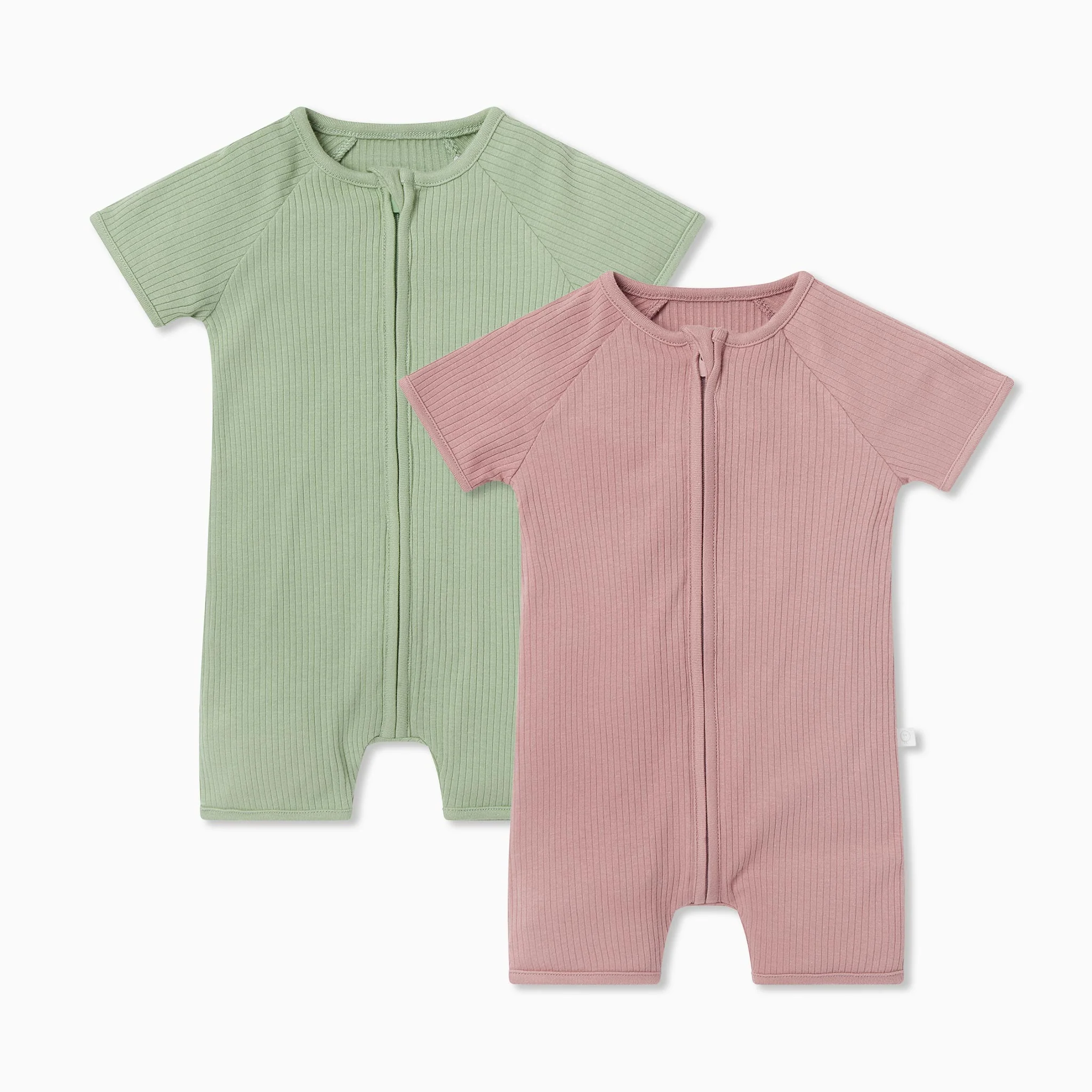 Ribbed Zip Summer Sleepsuit 2 Pack - Image 2