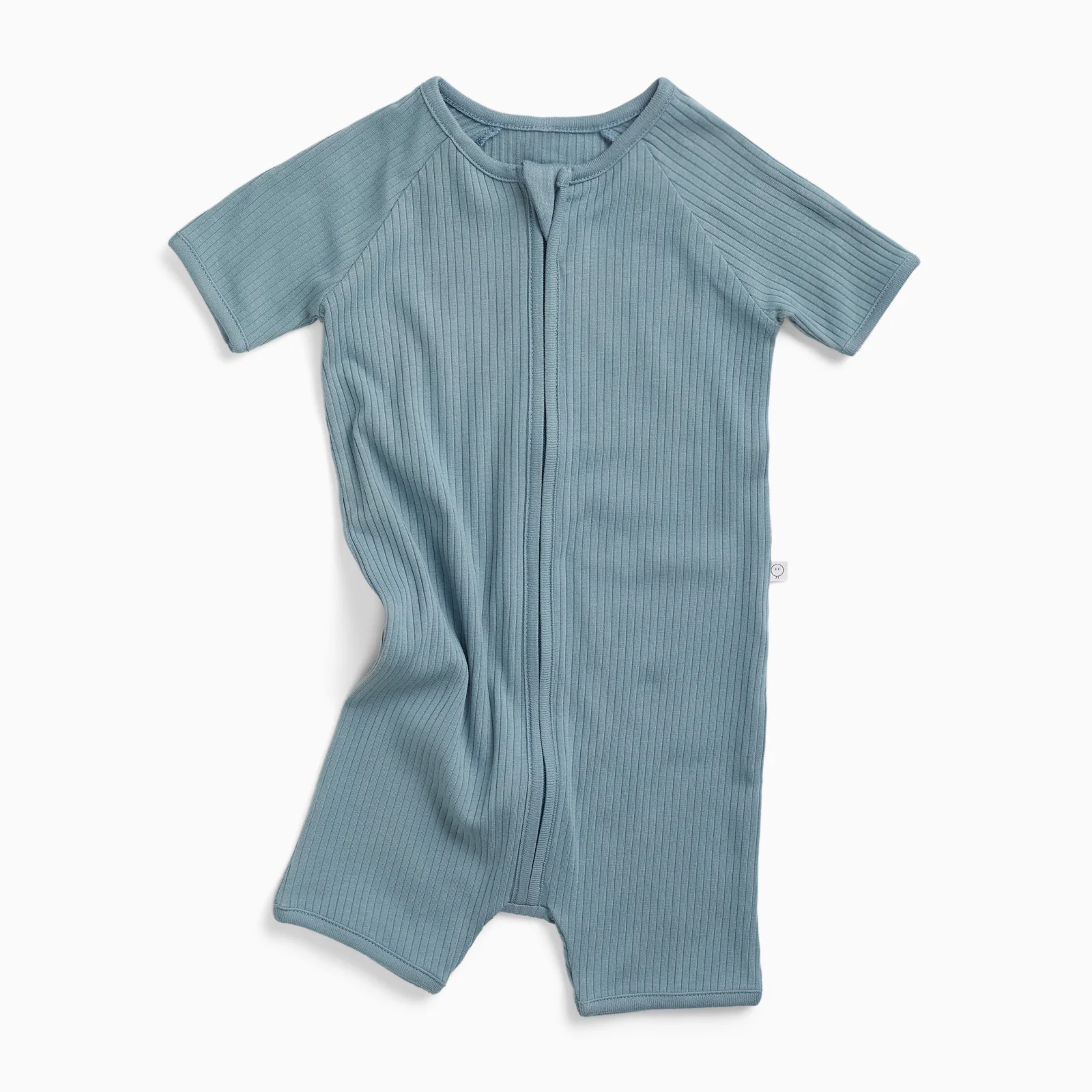 Ribbed Zip Summer Sleepsuit - Blue - Image 2