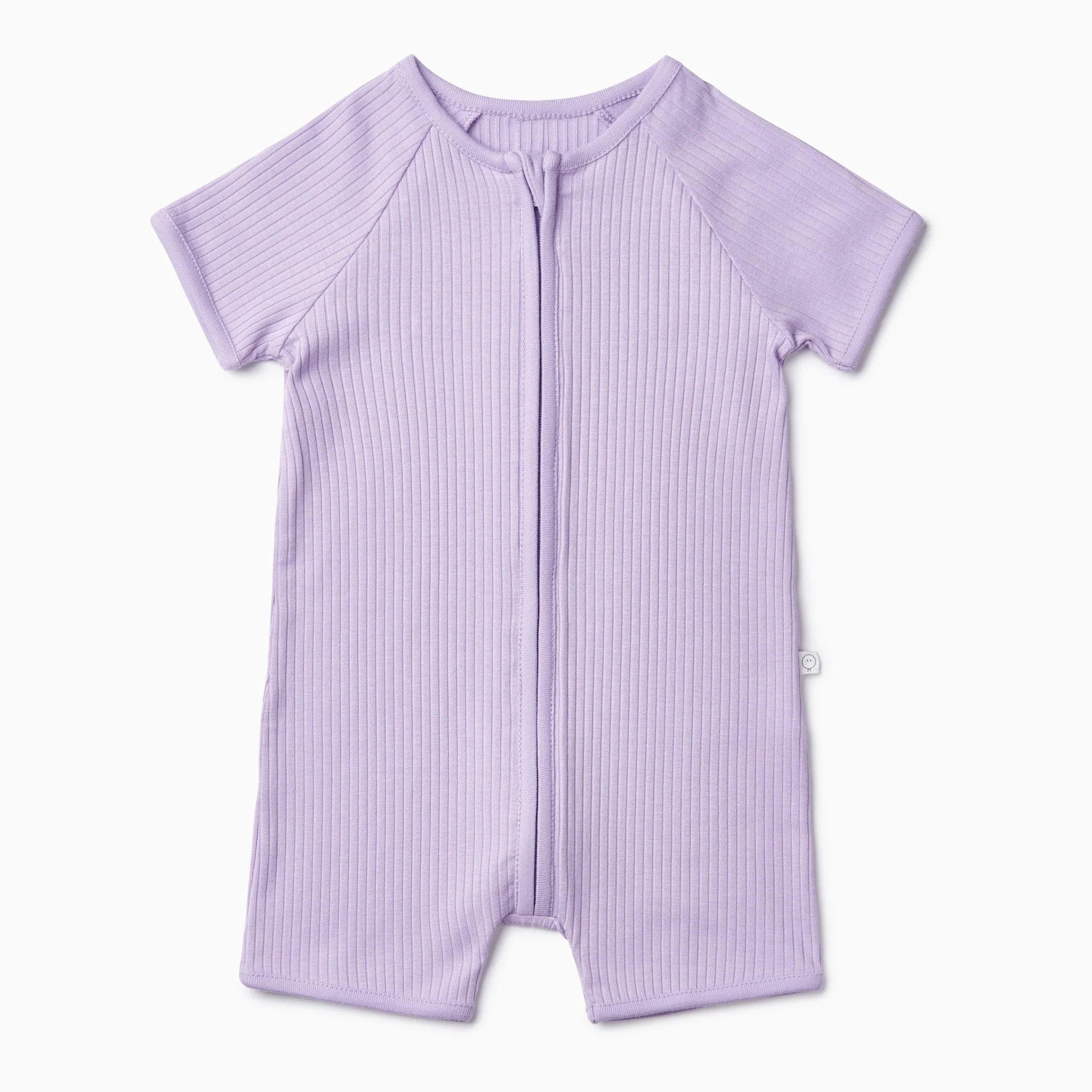 Ribbed Zip Summer Sleepsuit - Lilac