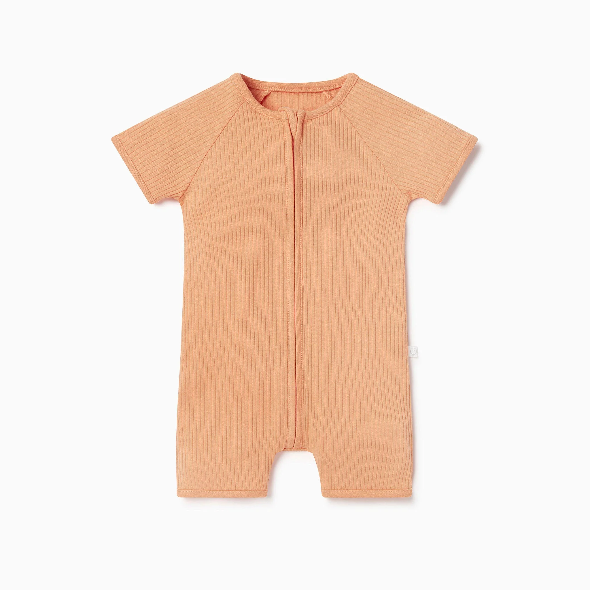 Ribbed Zip Summer Sleepsuit - Orange - Image 2