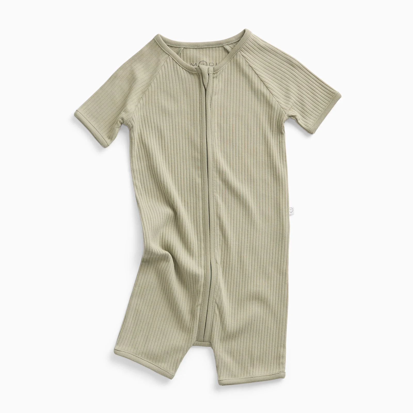 Ribbed Zip Summer Sleepsuit - Sage - Image 2