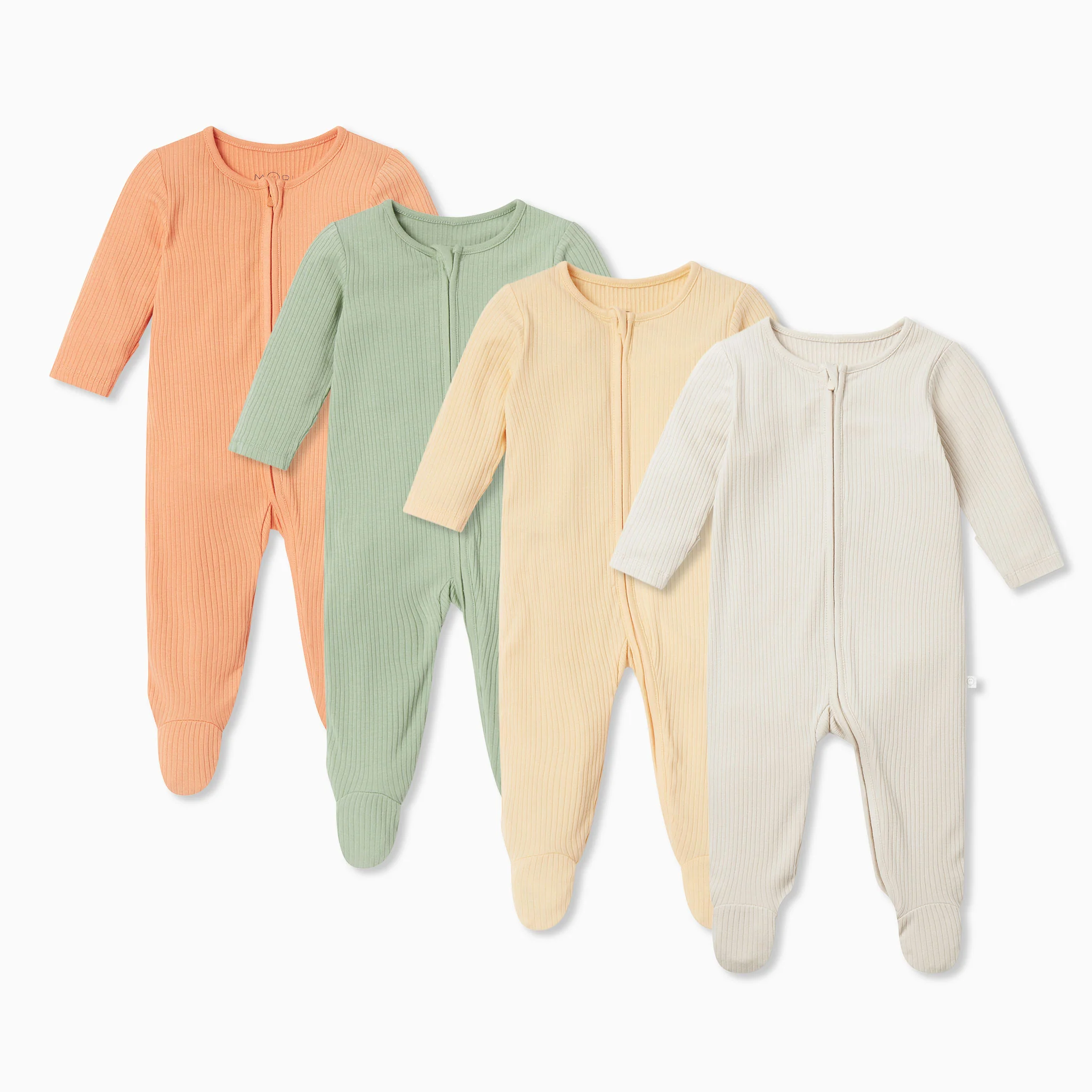 Ribbed Zip-Up Sleepsuit 4 Pack - Image 10