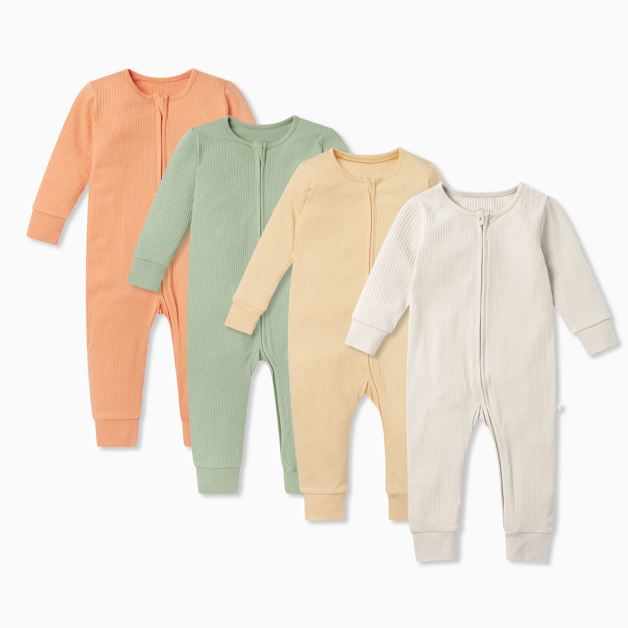 Ribbed Zip-Up Sleepsuit 4 Pack - Image 11