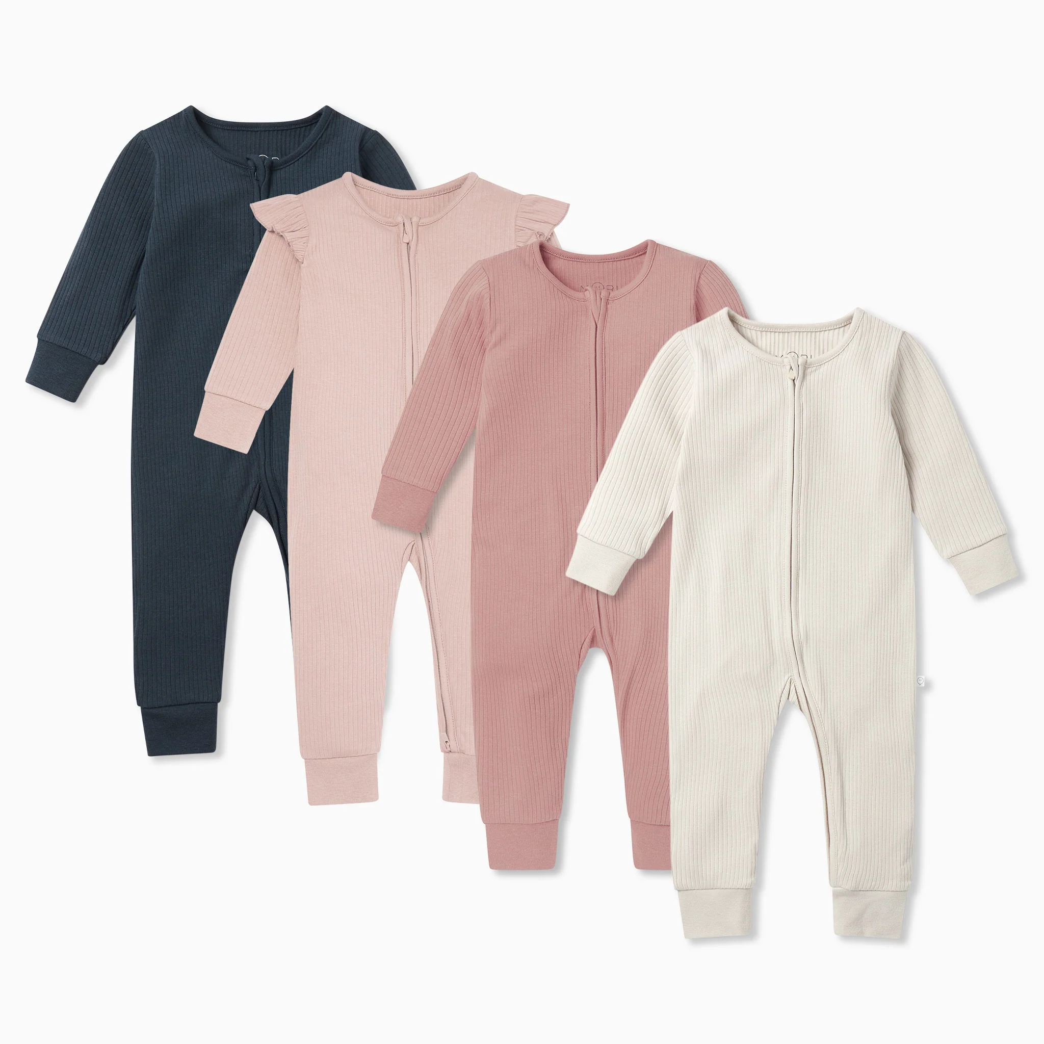 Ribbed Zip-Up Sleepsuit 4 Pack - Image 13