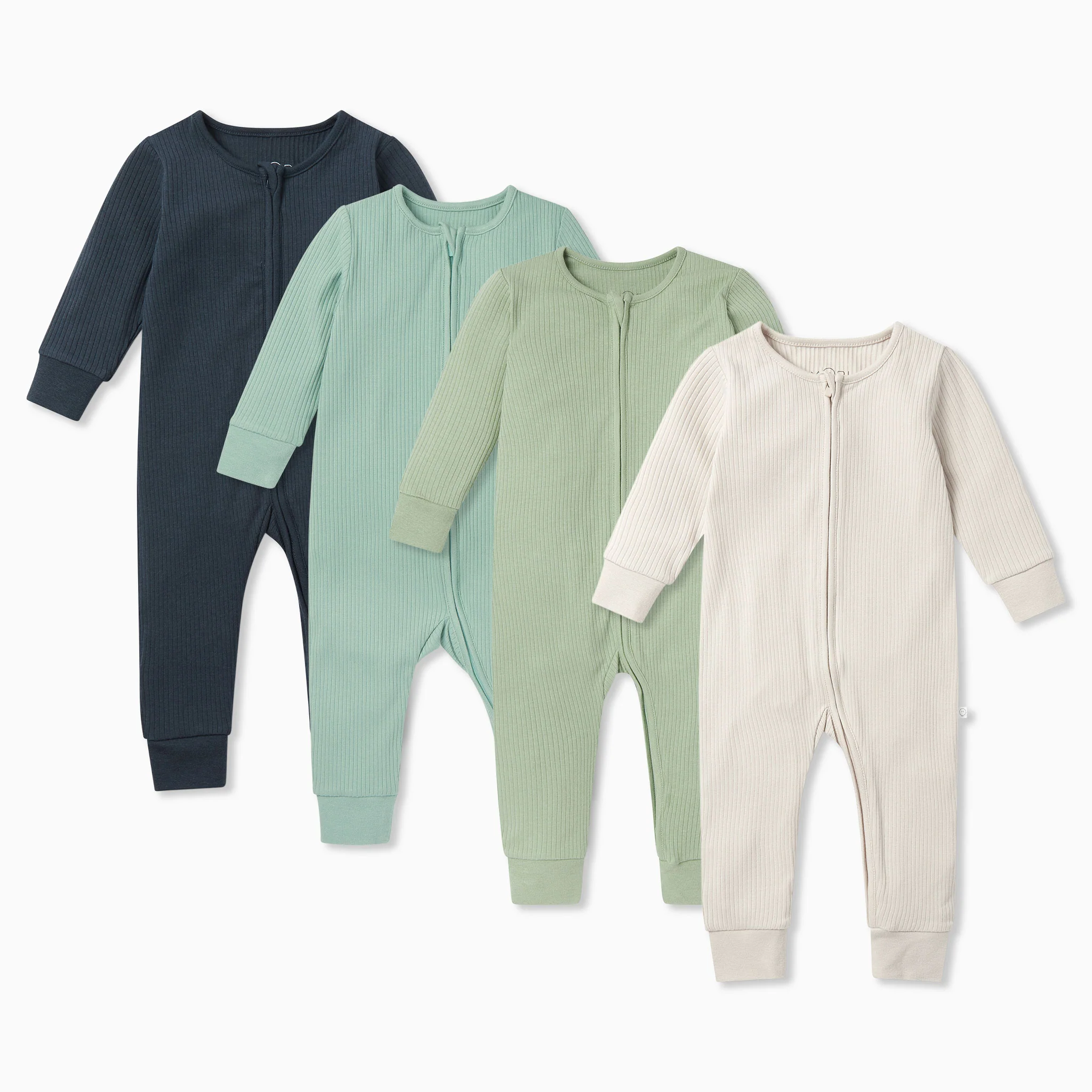 Ribbed Zip-Up Sleepsuit 4 Pack - Image 9